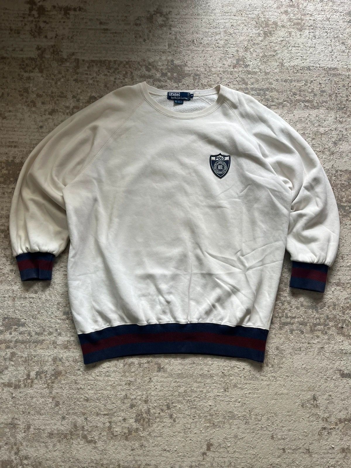 Polo Ralph Lauren Scribble Wooly Badge Sweatshirt Sz M 1990s