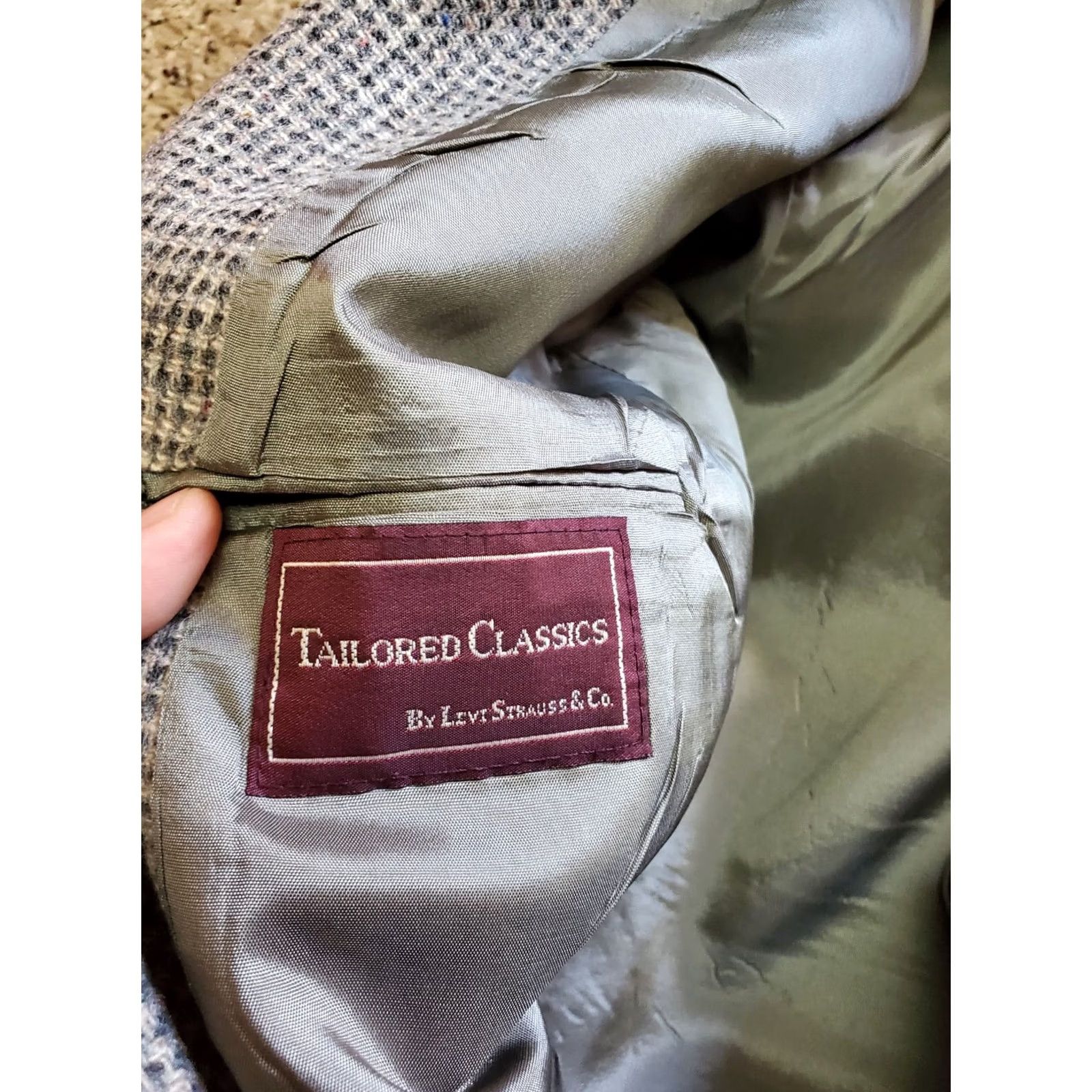 Levi's VINTAGE Levi's Blazer Jacket Wool Tweed 42 Reg Single-Breasted Notch Lapel Gray Mens 2 Piece Wool Tweed Tailored Classic 70s Size 42R - 5 Thumbnail
