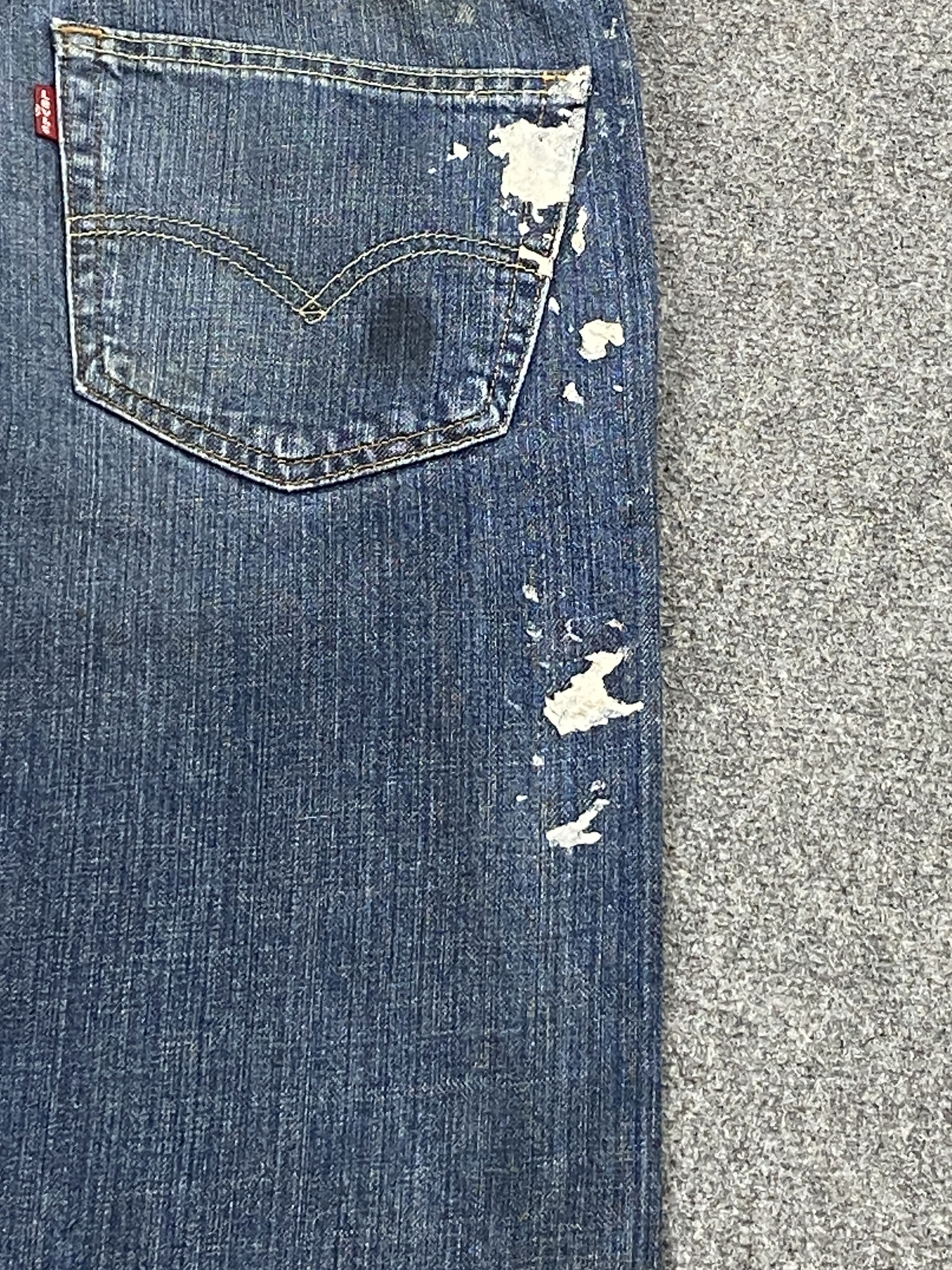 Levi's Splatter Paint Vintage Levi's 505 Faded Blue Jeans DP2648 Size US 33 - 15 Thumbnail