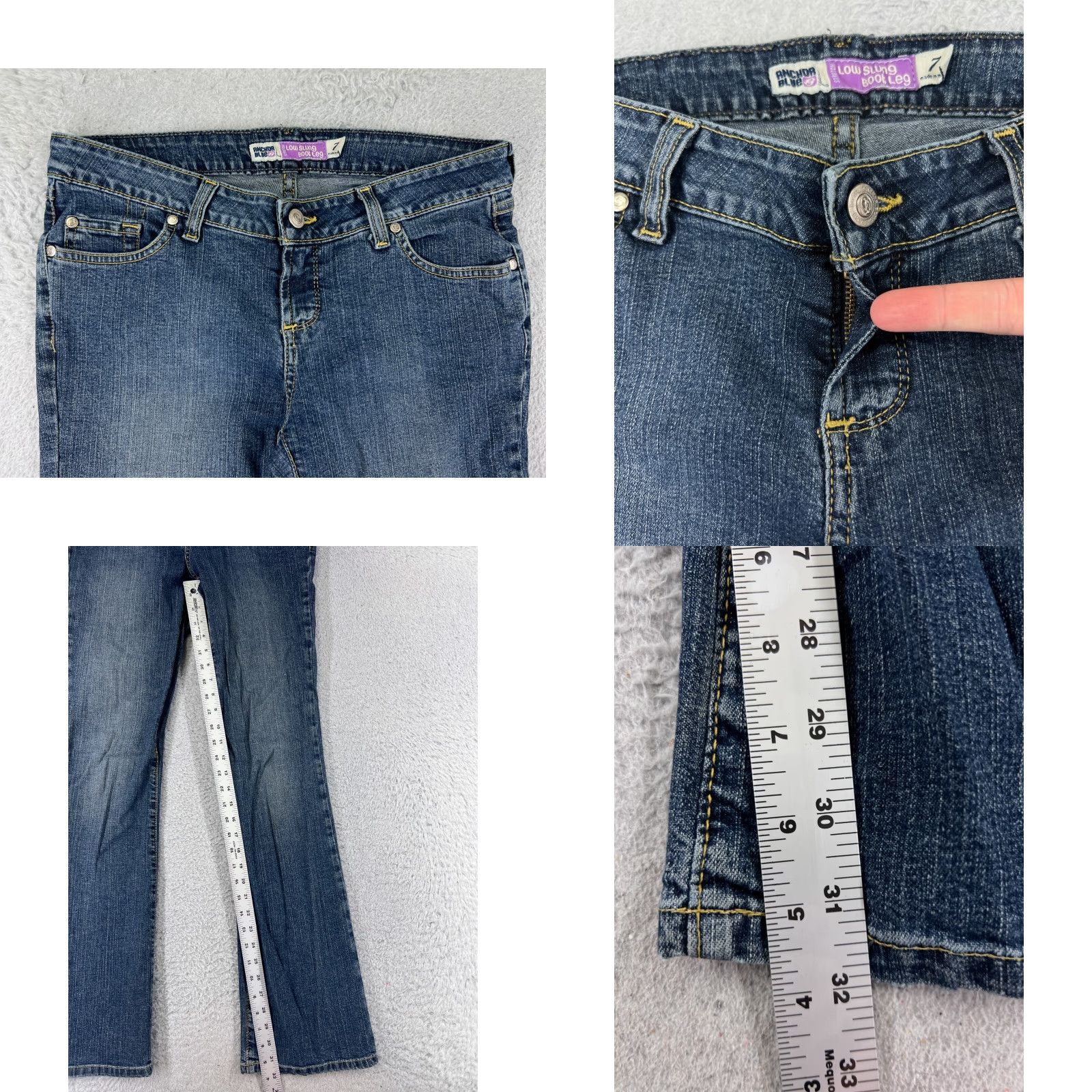 Anchor Blue AnchorBlue Jeans Womens 7 Denim Bootcut Slim Low Rise 5-Pocket Blue Cotton Blend Denim Vintage No Size 28" / US 6 / IT 42 - 8 Thumbnail