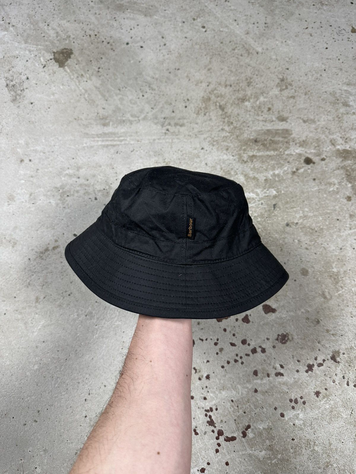 Barbour Vintage Y2K Barbour Black Waxed Cotton Bucket Hat Size ONE SIZE - 3 Thumbnail