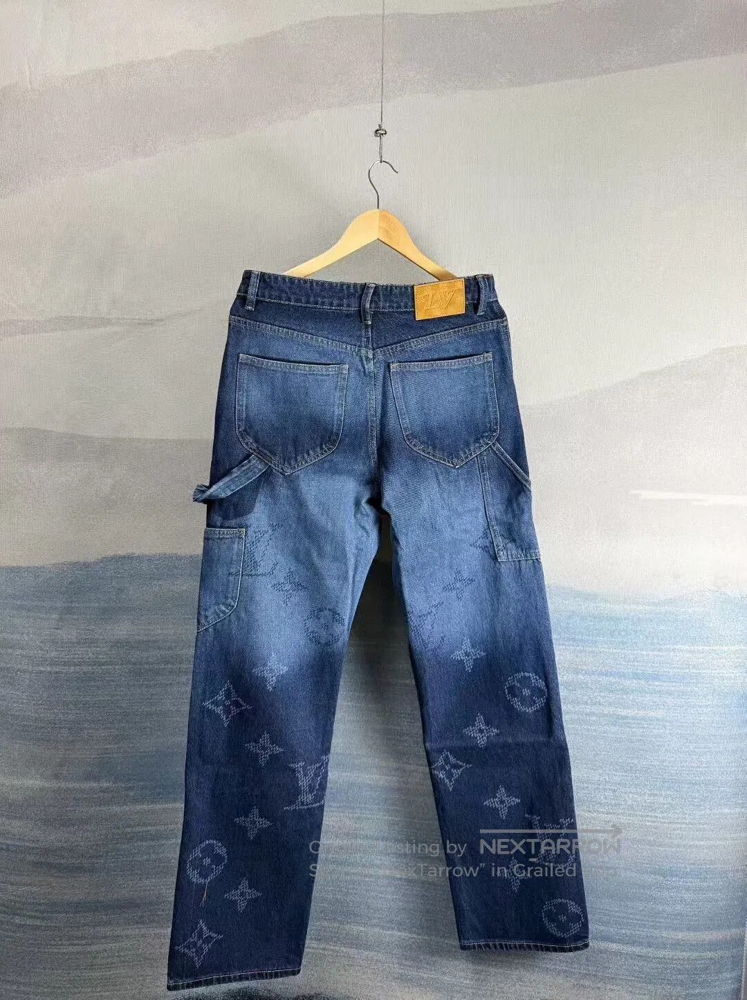 Louis Vuitton louis vuitton blue printed work jeans. Size US 32 / EU 48 - 2 Thumbnail