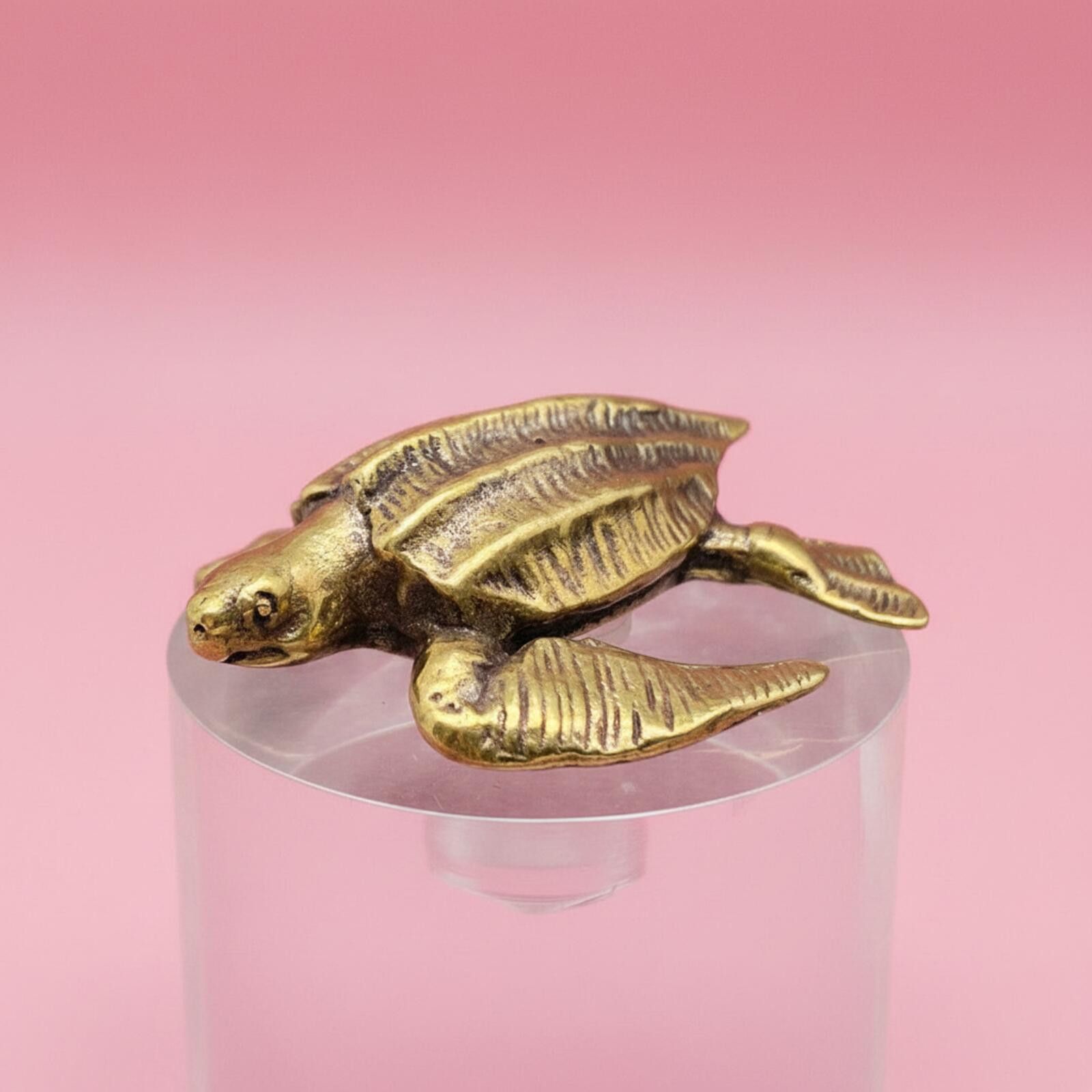 The Unbranded Brand Small Brass Sea Turtle Figurine Size ONE SIZE - 1 Thumbnail