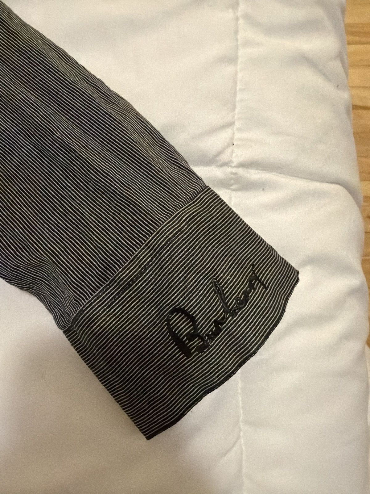 Burberry Burberry Slim Fit Pinstripe Dress Shirt Size 44R - 4 Thumbnail