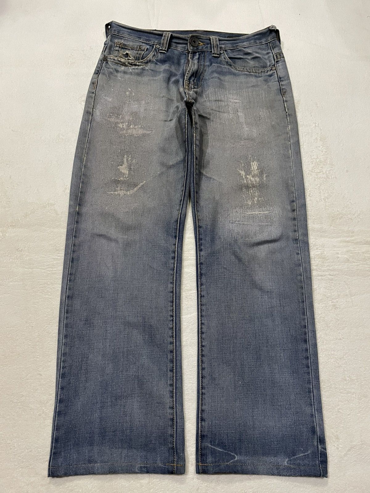 Polo Ralph Lauren Vintage Polo Denim Distress Mudwash Faded Jeans Size US 33 - 1 Thumbnail