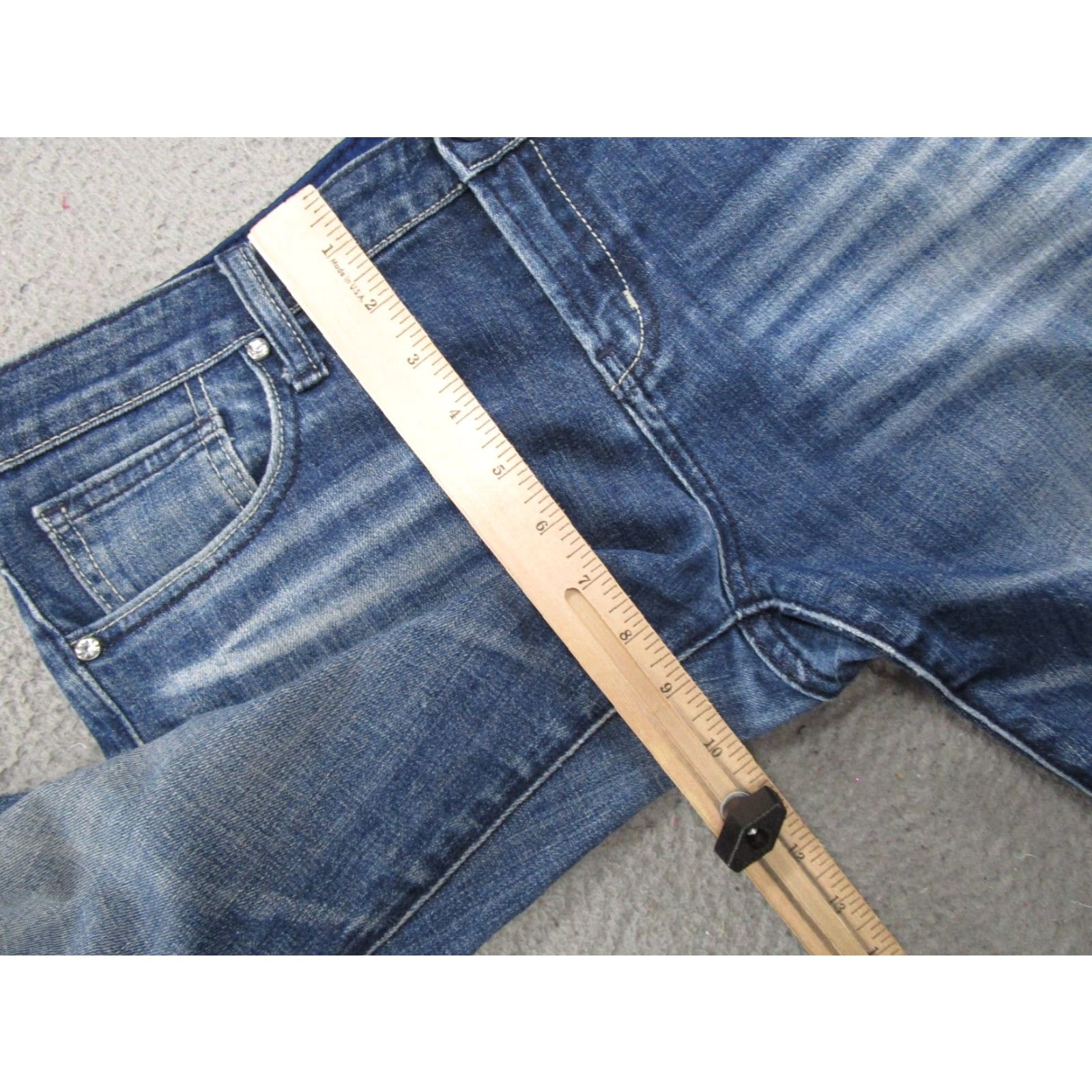 Vintage VTG Y2K VIGOSS Women's Blue Denim Boot Cut Jeans Tag Size 11 (34x31) Y2K Size 32" / US 10 / IT 46 - 7 Thumbnail