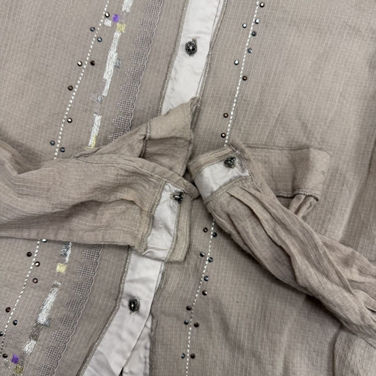 Marithe + Francois Girbaud Archives 90s Marithe Francois Girbaud Rhine Stone Shirt Size M / US 6-8 / IT 42-44 - 5 Thumbnail
