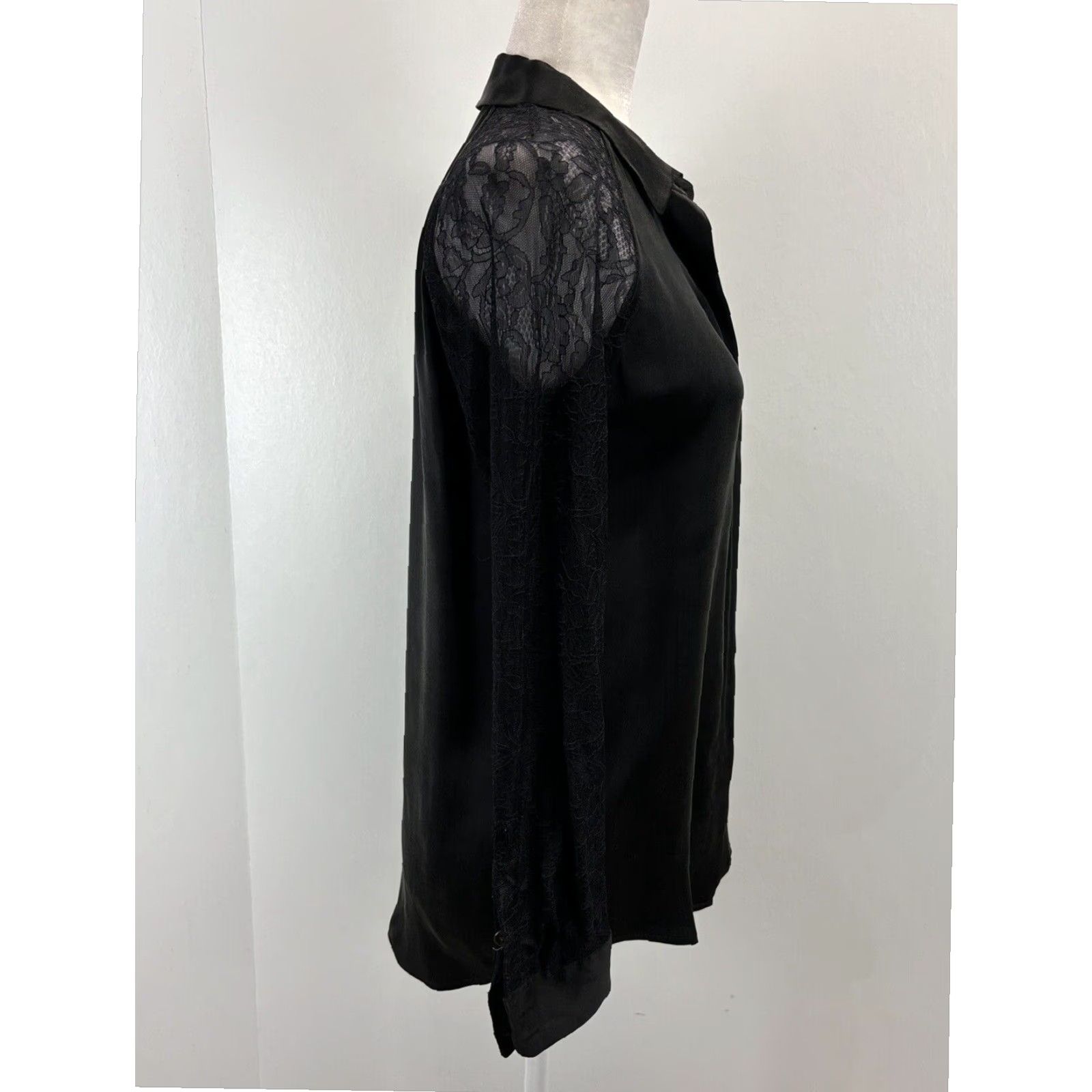 Equipment Equipment Femme Quinn Silk Lace Blouse Shirt Women's XS Black Size XS / US 0-2 / IT 36-38 - 4 Thumbnail