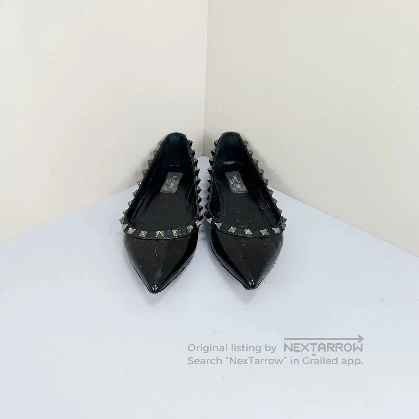 Valentino Valentino Black Studded Flat Shoes. Size US 5 / IT 35 - 1 Thumbnail