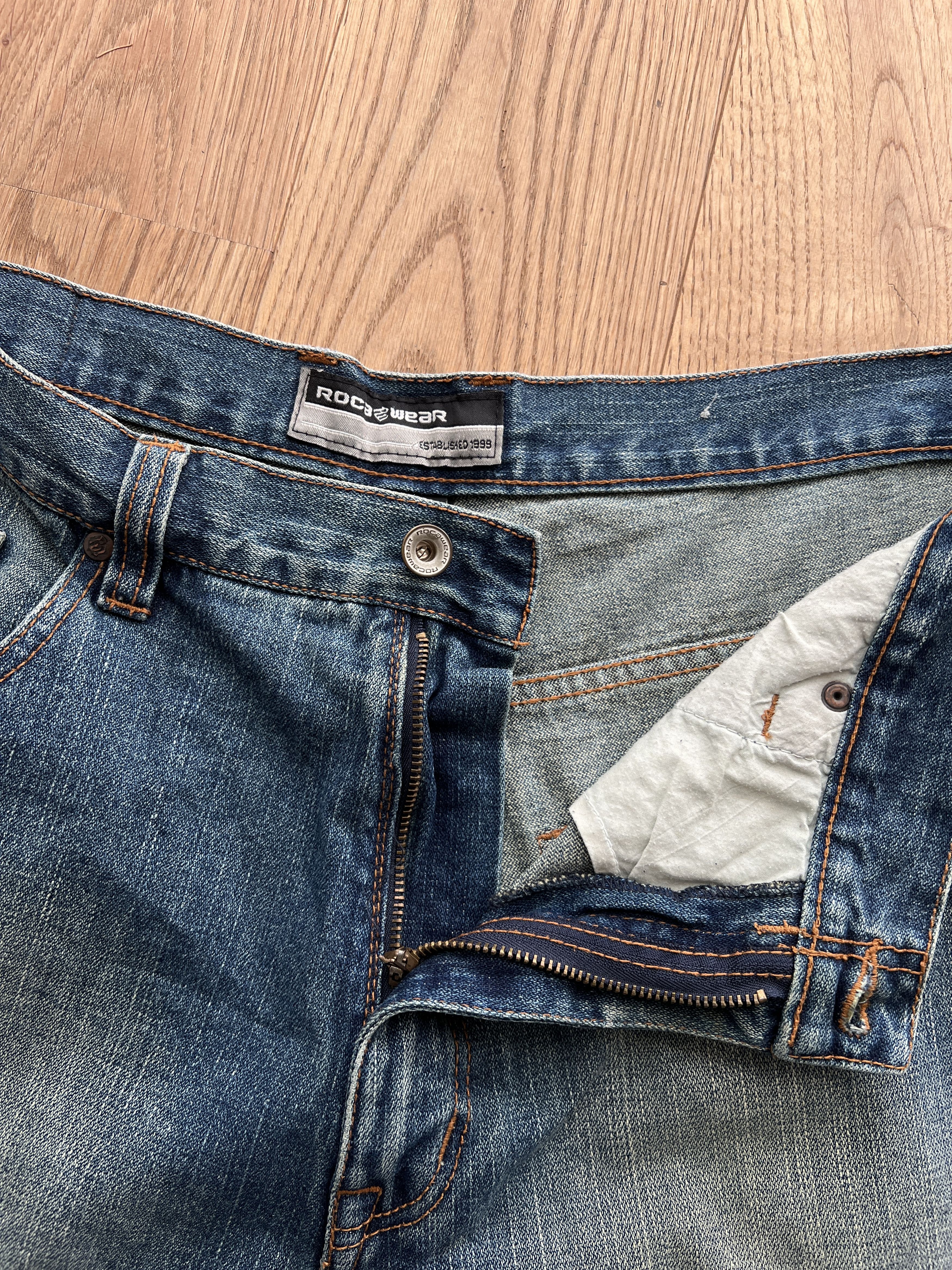 Crazy! Rocawear baggy denim dirty jeans y2k VTG 1990s JNCO