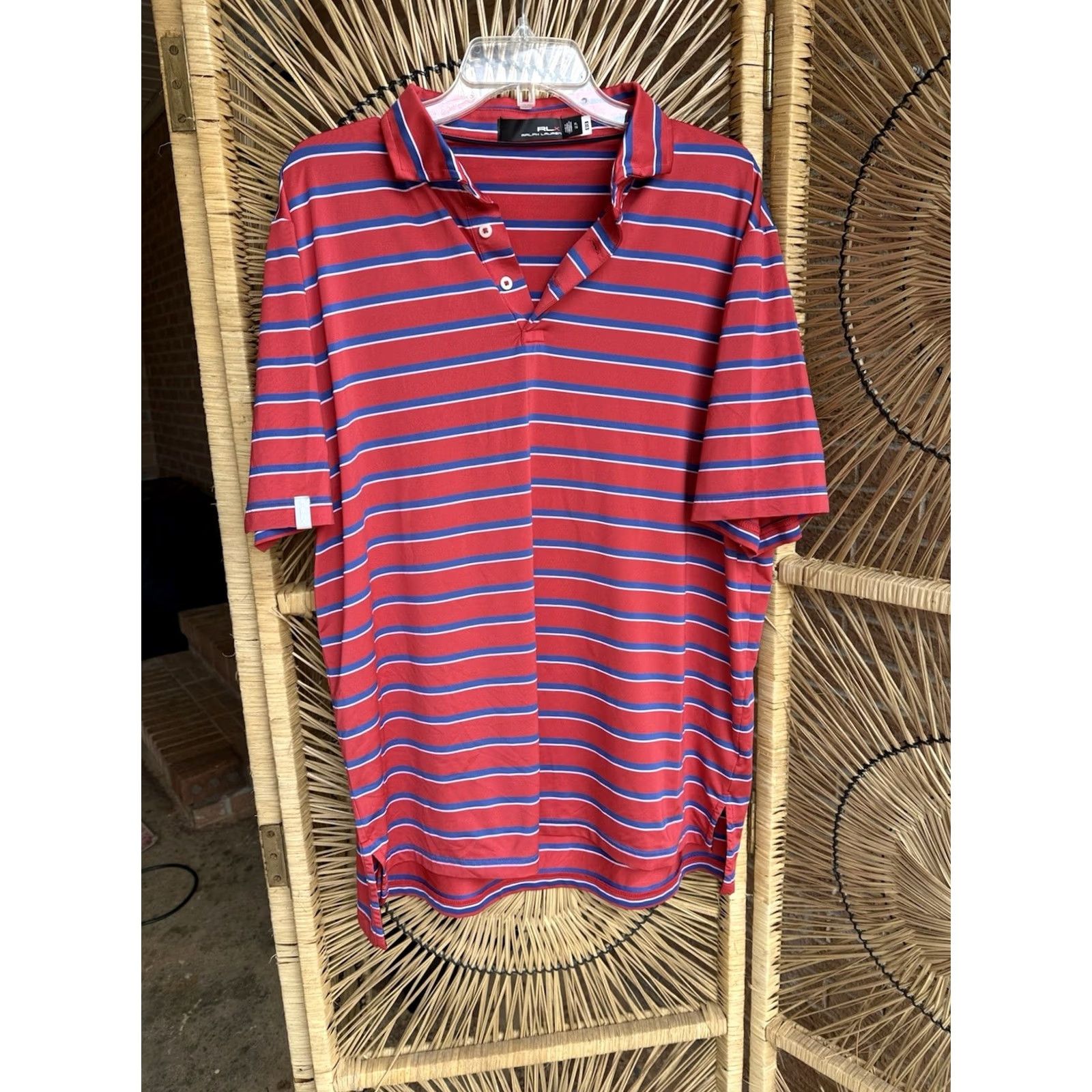 RLX Ralph Lauren RLX Ralph Lauren RLX Mens XL Polo Shirt Striped Blue/Red Wicking Golf Shirt Size US XL / EU 56 / 4 - 2 Thumbnail