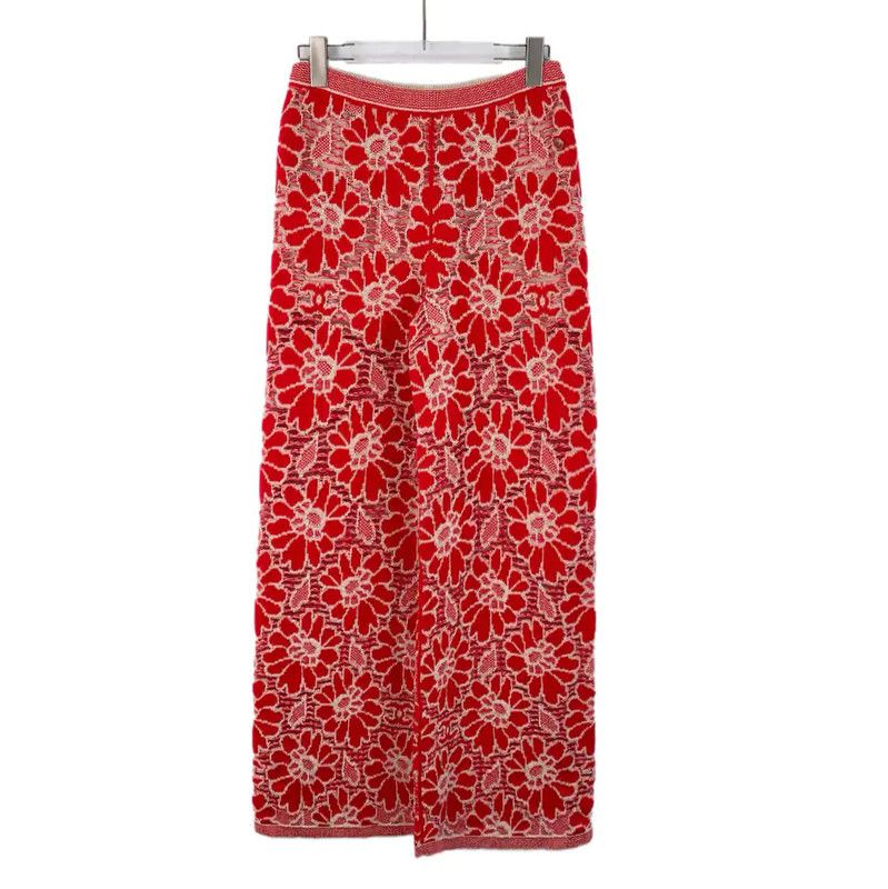 Chanel Chanel Red Wool Casual Pants 0089 Size 22" - 1 Thumbnail
