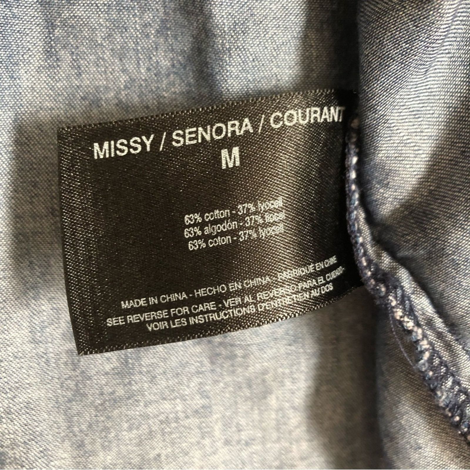 Nine West Nine West Jeans Chambray Soft Denim Cap Sleeves Blouse Top Size M / US 6-8 / IT 42-44 - 7 Thumbnail