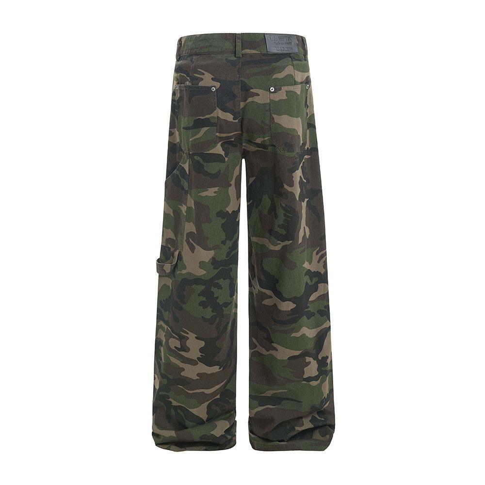 Japanese Brand × Jean American camouflage men's punk wide-leg cargo trousers Size US 32 / EU 48 - 3 Thumbnail