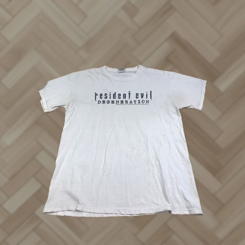 Fruit Of The Loom 2008 Resident Evil Degeneration Promo Shirt Men L Capcom Horror Promo Y2K White Short Sleeve Crew Neck 2000s Mens Size US L / EU 52-54 / 3 - 1 Thumbnail
