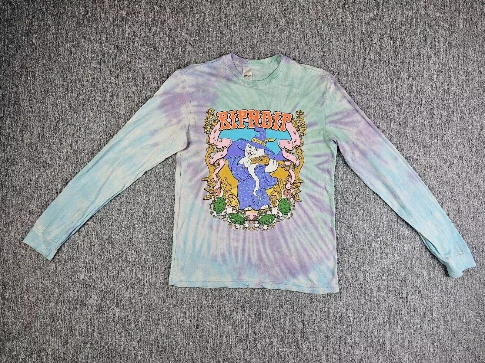 RIPNDIP RIPNDIP Nice Wizard Long Sleeve Tee Psychedelic Tie Dye Med Size US M / EU 48-50 / 2 - 3 Thumbnail