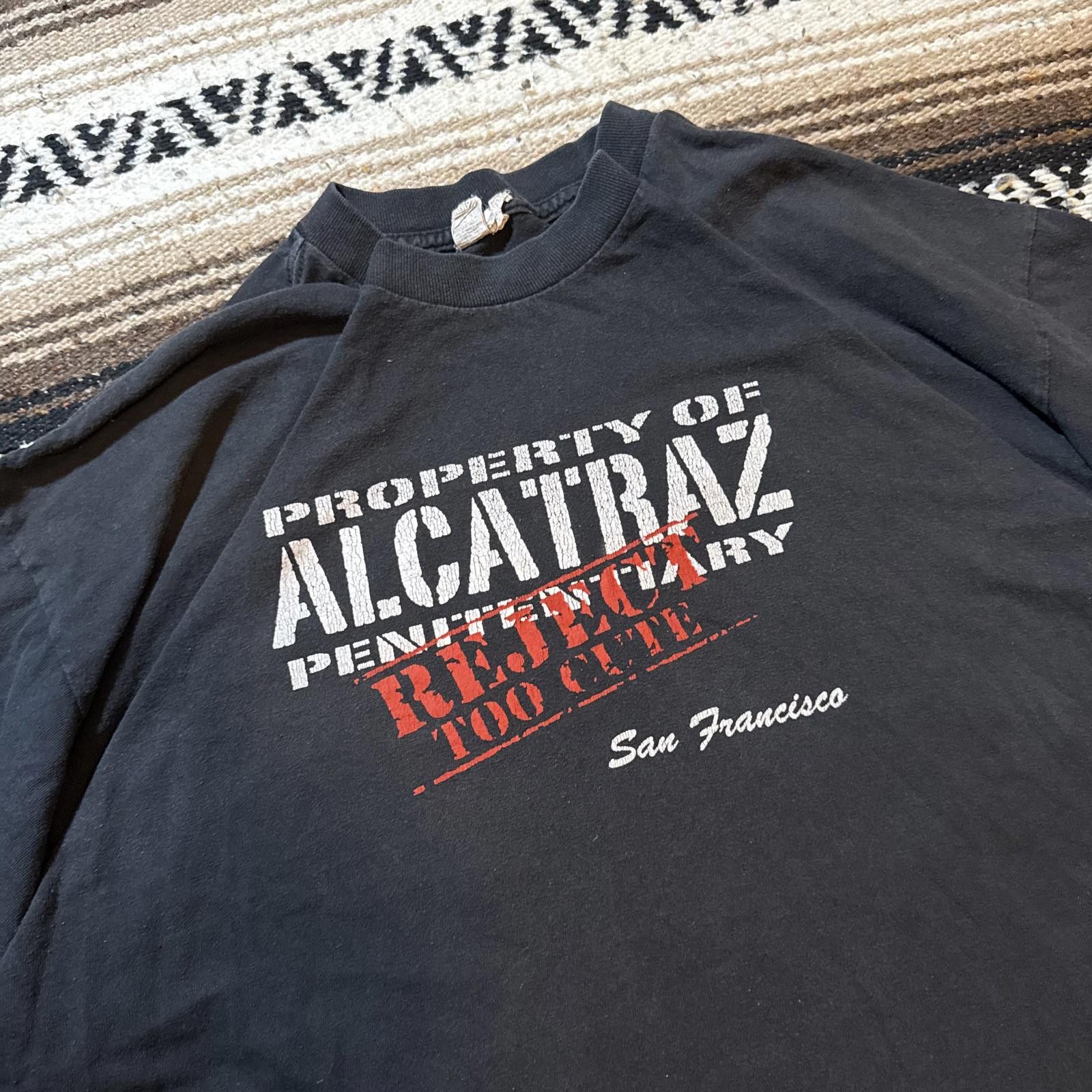 Designer Vintage Y2K Alcatraz "Reject too cute" tee on AAA tag Size US XL / EU 56 / 4 - 2 Thumbnail