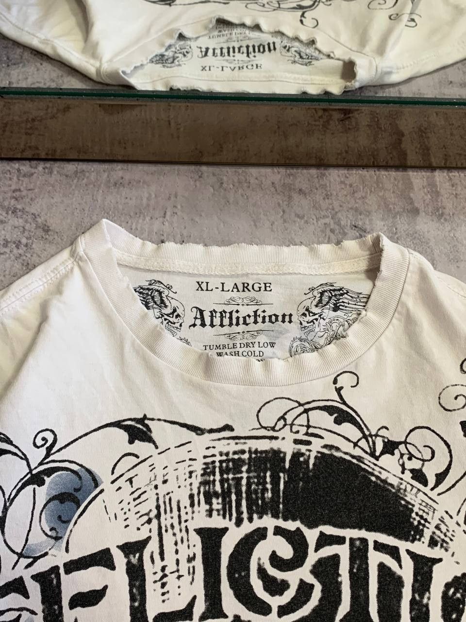 Affliction Distressed Affliction Skull T-Shirt Size US XL / EU 56 / 4 - 6 Thumbnail