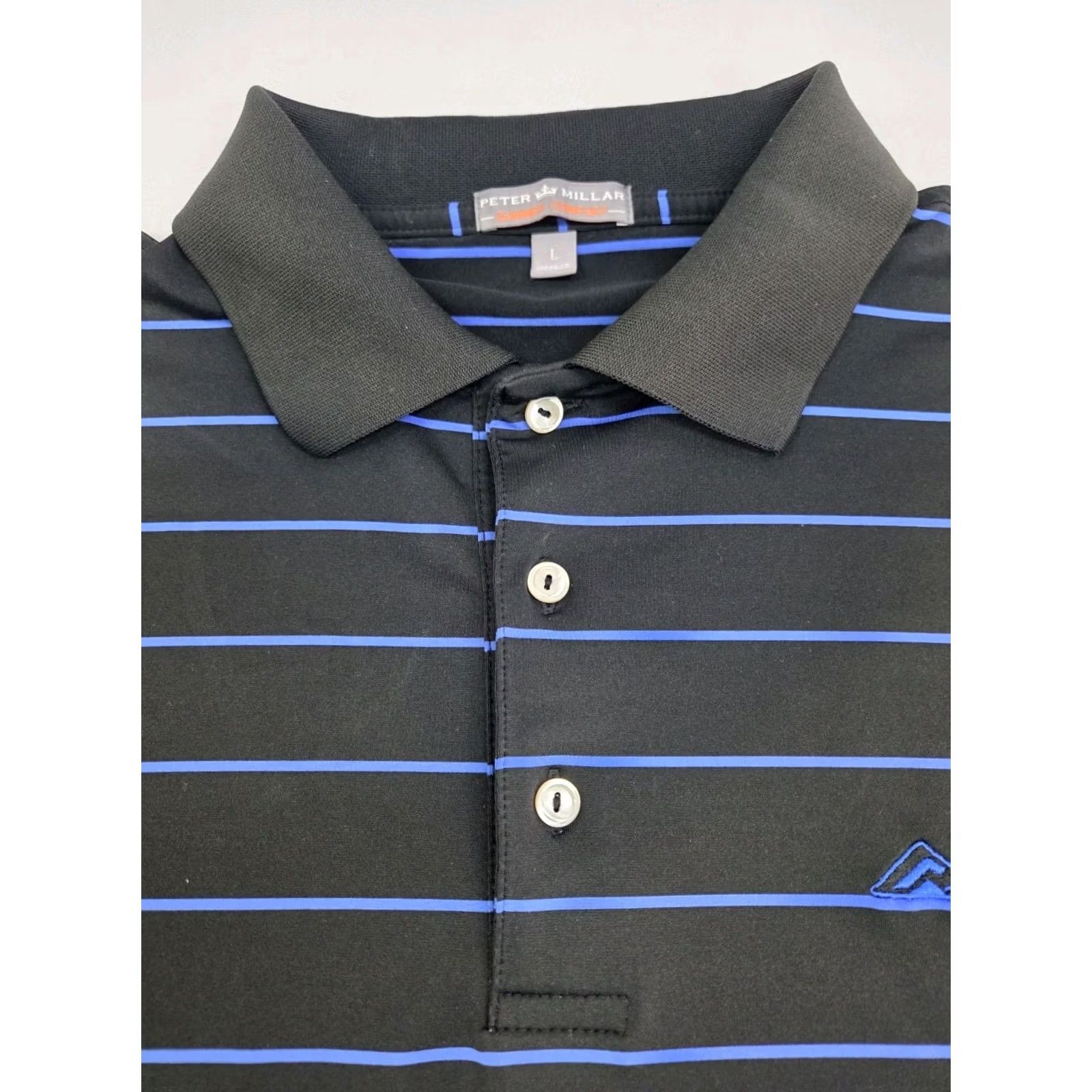 Peter Millar PETER MILLAR Summer Comfort Polo Black/Blue Striped Size L Mens Regular Short Sleeve Golf Polo Size US L / EU 52-54 / 3 - 2 Thumbnail