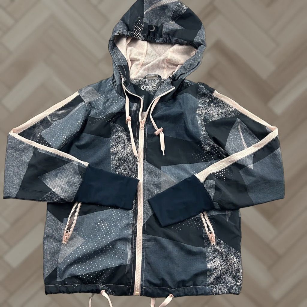 Vintage ZYIA Active Full Zip Hooded Windbreaker Jacket Women's Small Blue Pink Size S / US 4 / IT 40 - 1 Thumbnail