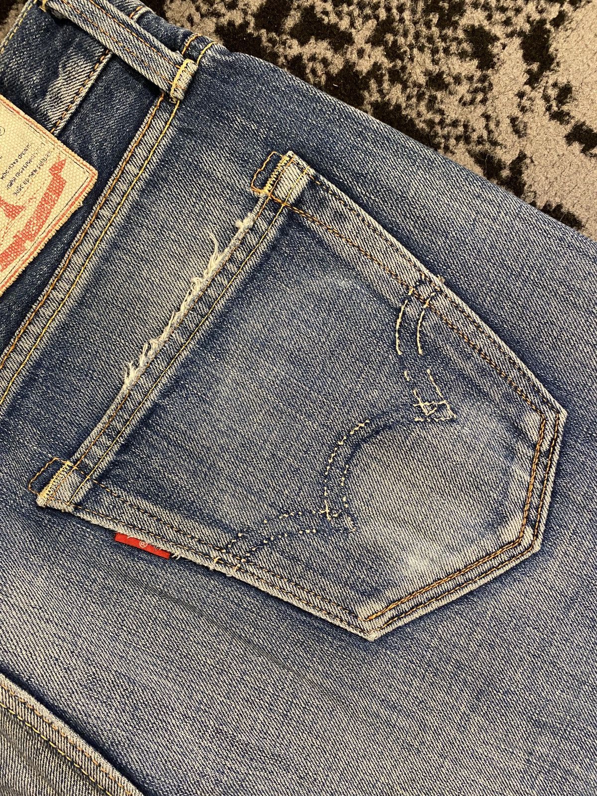 Edwin Edwin XV Distressed Ripped Washed Japan Denim Size US 33 - 11 Thumbnail