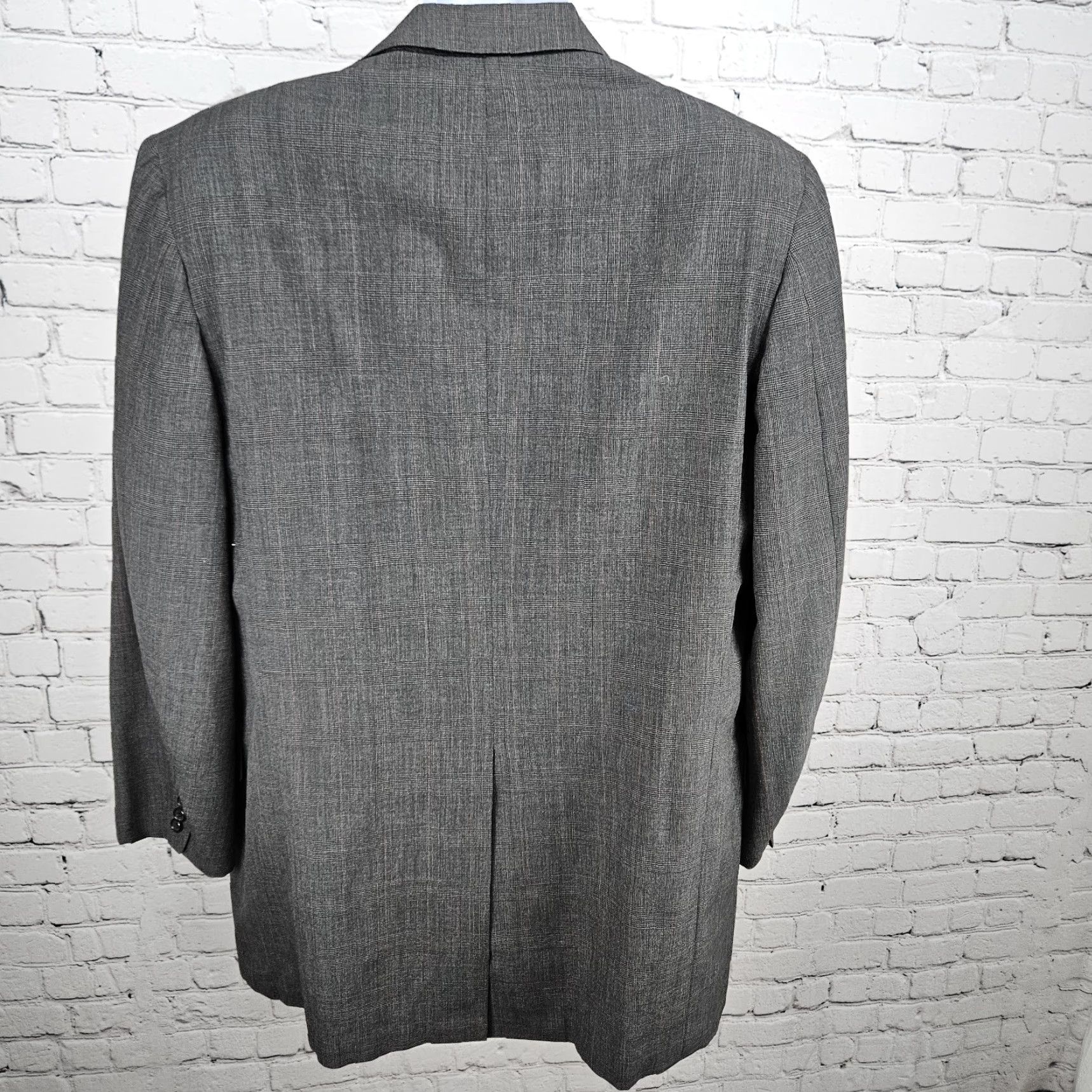 Vintage VINTAGE Oxxford Blazer Sport Coat Grey 2 Button Notch Lapel Single-Breasted Wool 43L Men Fashion Size 46R - 2 Thumbnail