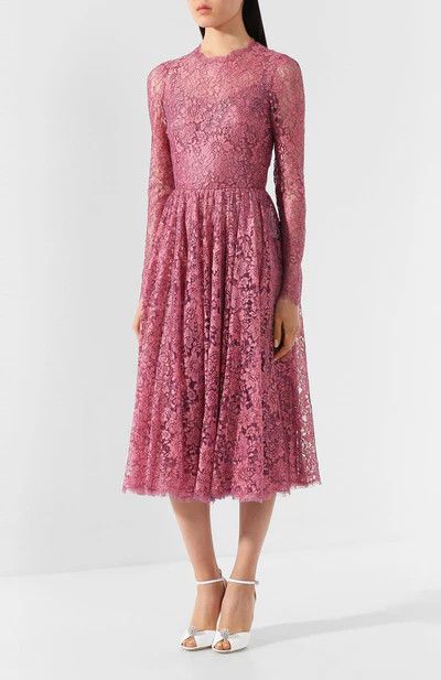 Dolce & Gabbana o1y0825 Midi Dress in Antique Rose Size S / US 4 / IT 40 - 2 Thumbnail