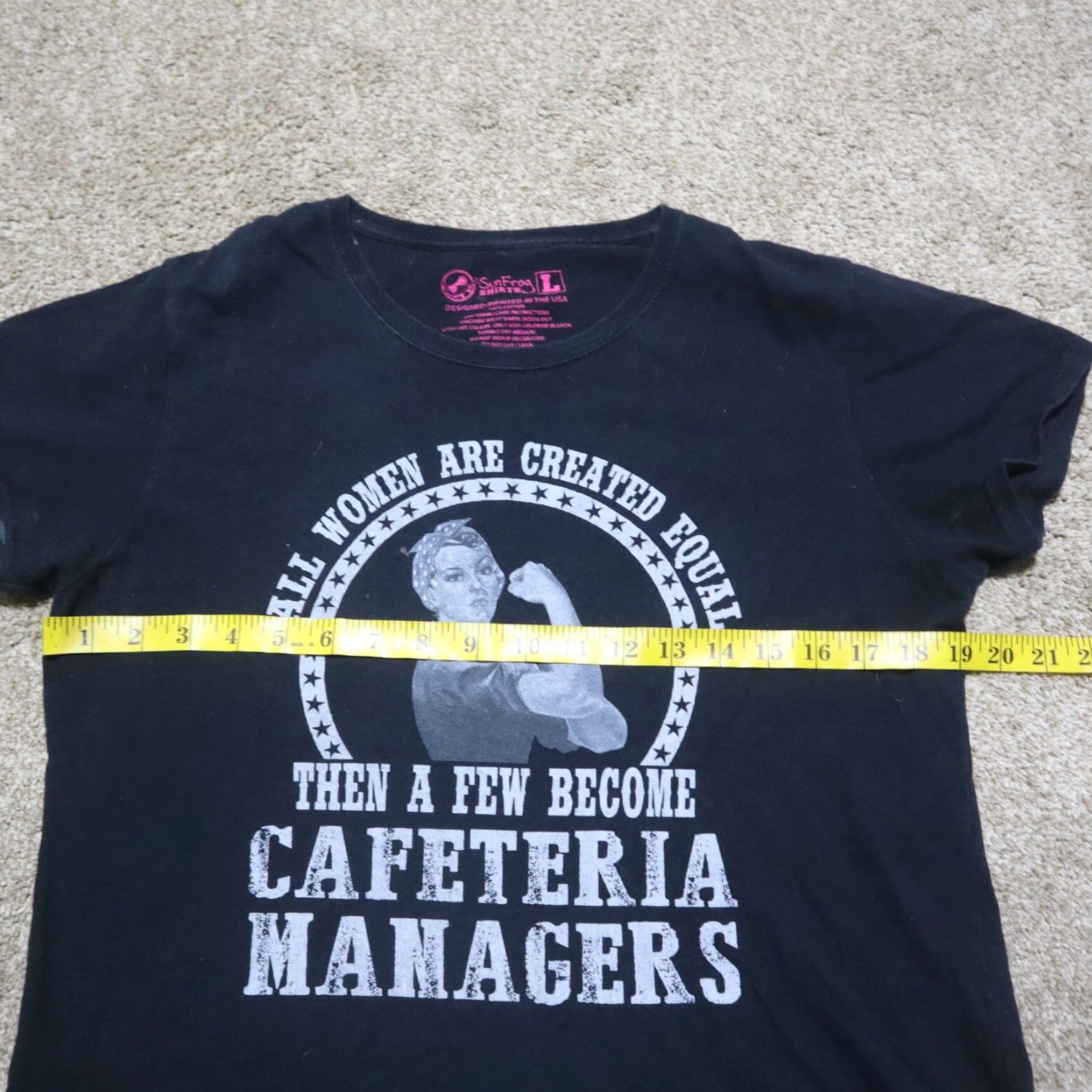 Vintage VINTAGE Rosie the Riveter Food Service T-Shirt Womens Large Black 90s Cafeteria Gift Size L / US 10 / IT 46 - 4 Thumbnail