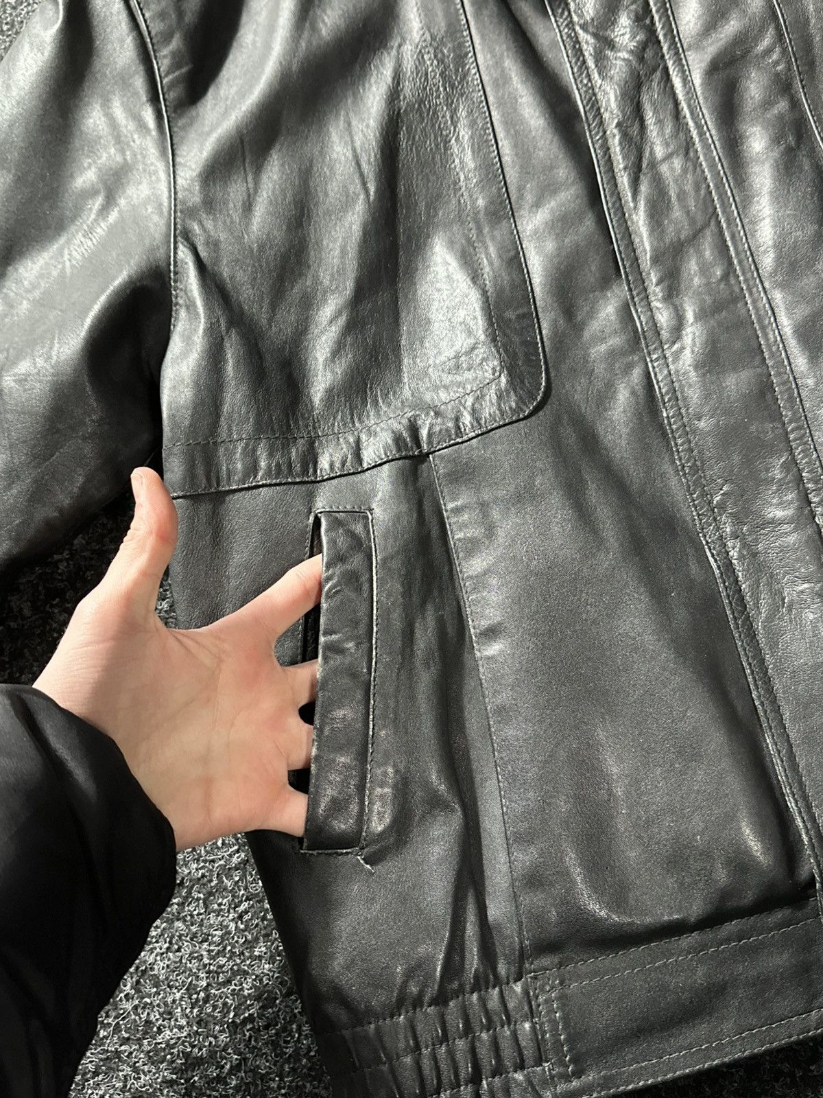 Vintage 🚨Vintage 90s Leather Biker Jacket-West Style Maison Margiela Size US S / EU 44-46 / 1 - 6 Thumbnail