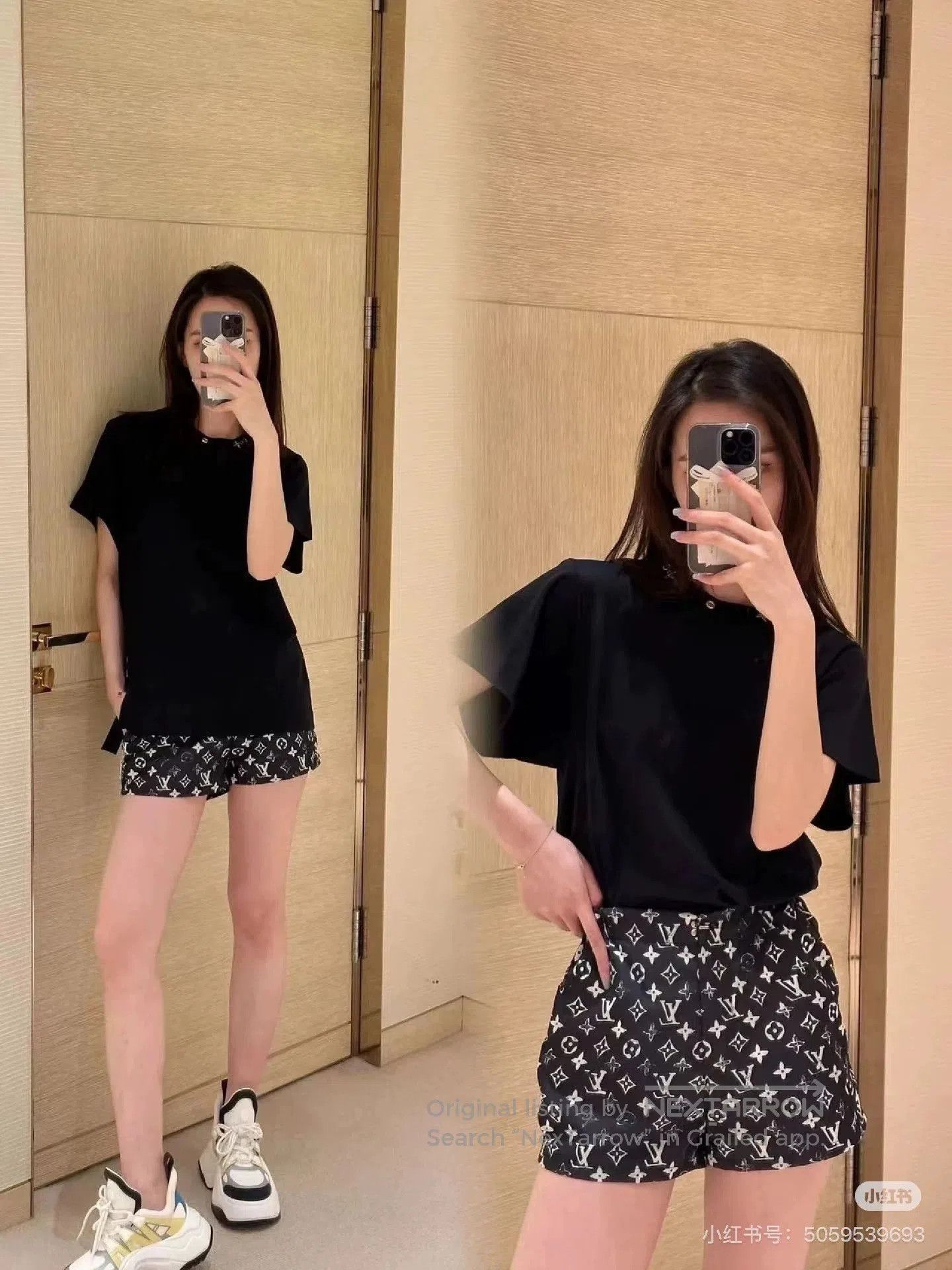 Louis Vuitton LV Black Monogram Print Casual Shorts. Size US 34 / EU 50 - 4 Thumbnail