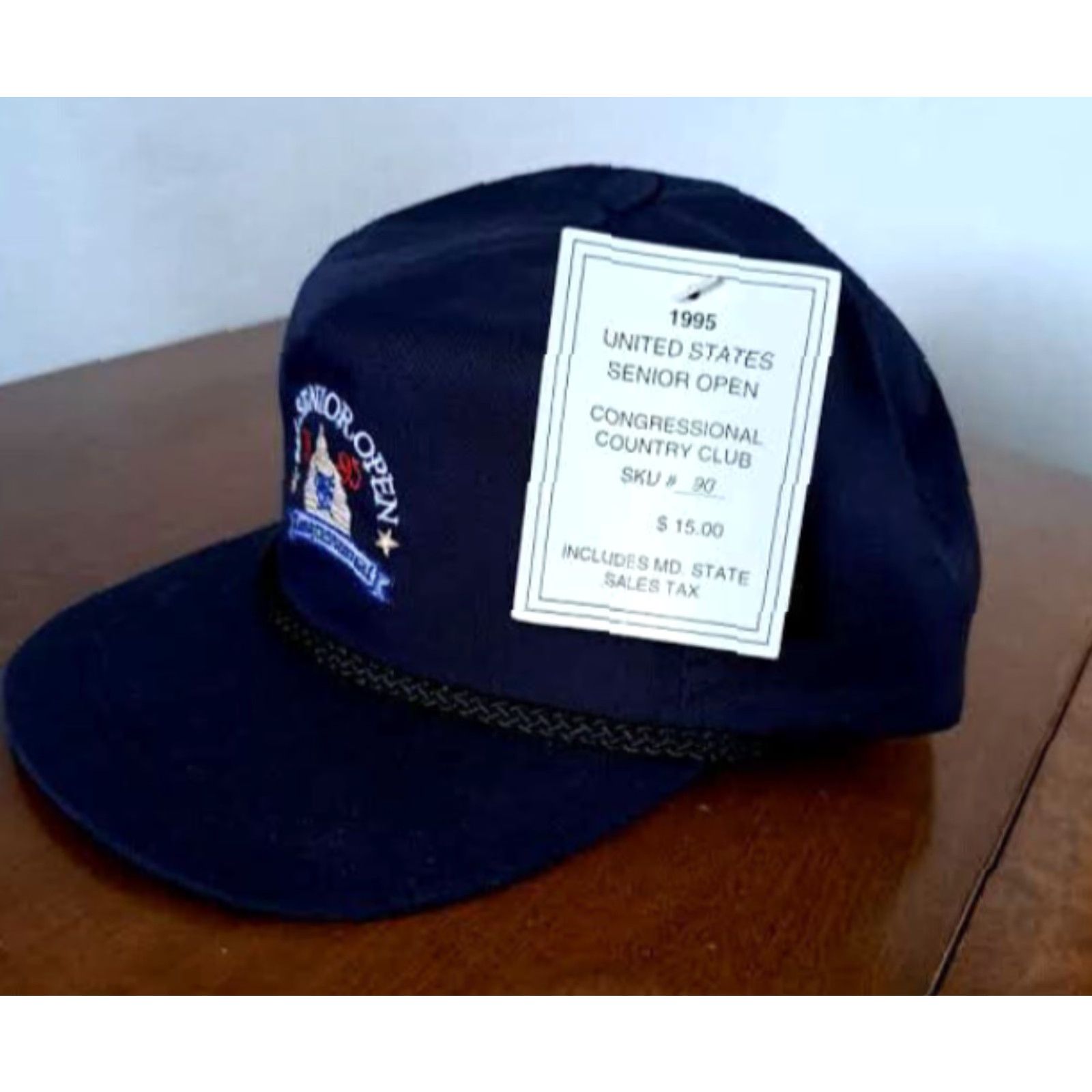Vintage VINTAGE US Senior Open 1995 Congressional Hat Imperial Headwear Baseball Cap Men Adjustable Blue NWT Leather Strap Golf Canvas Cap Size ONE SIZE - 4 Thumbnail