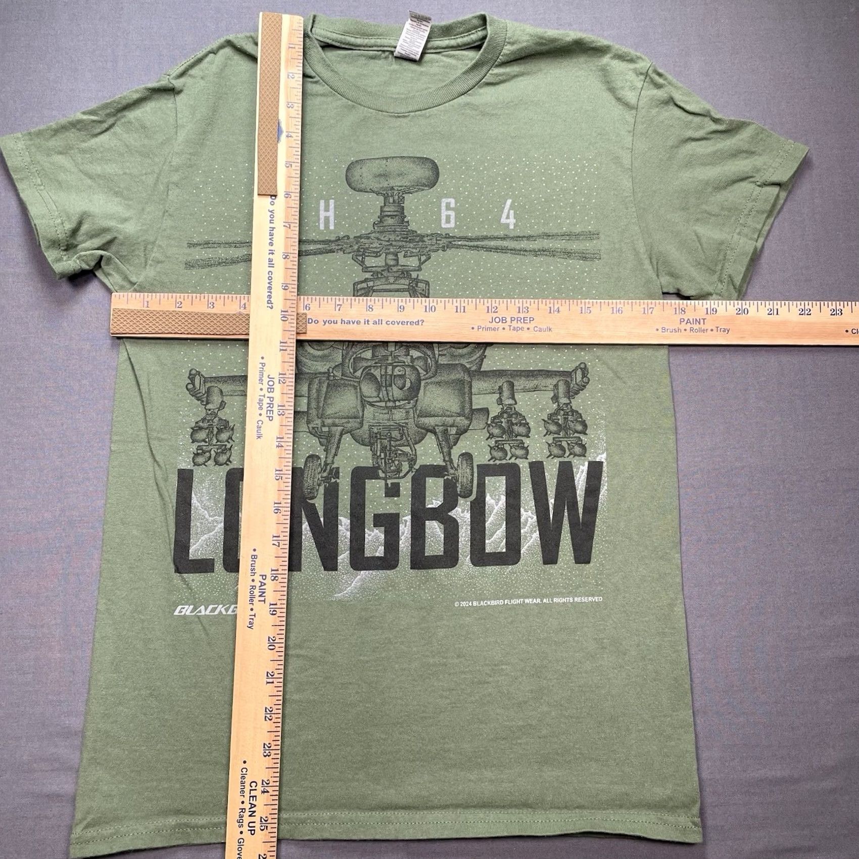 Vintage Apache Shirt Men’s Small Longbow Helicopter Boeing Military Helicopter Shirt Unisex Adults S Green Black Jersey Cotton Aerospace 90s Theme Size US S / EU 44-46 / 1 - 4 Thumbnail