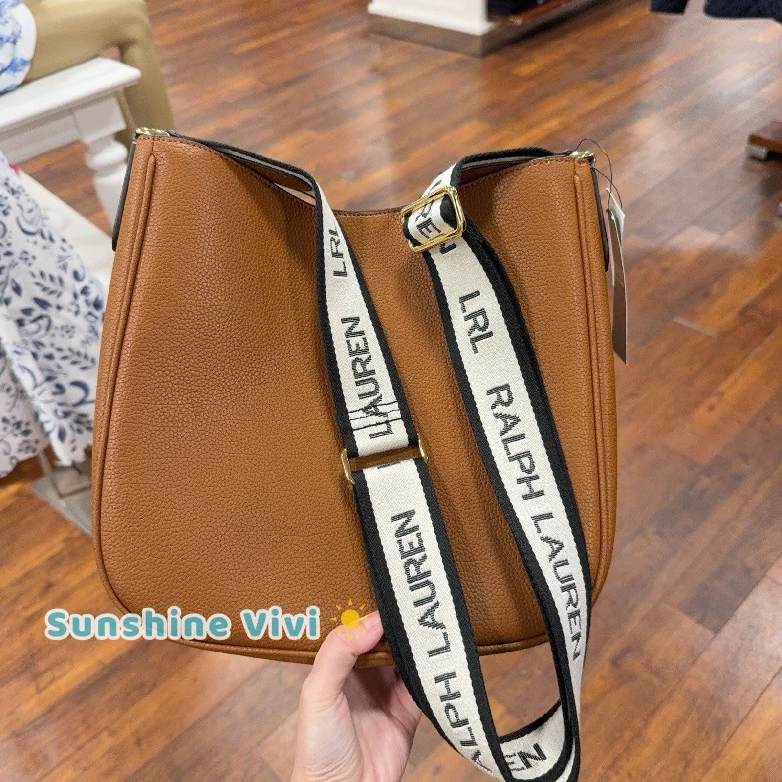 Polo Ralph Lauren NWT Lauren Ralph Lauren Cameryn Leather Small Crossbody Tan Size ONE SIZE - 3 Thumbnail