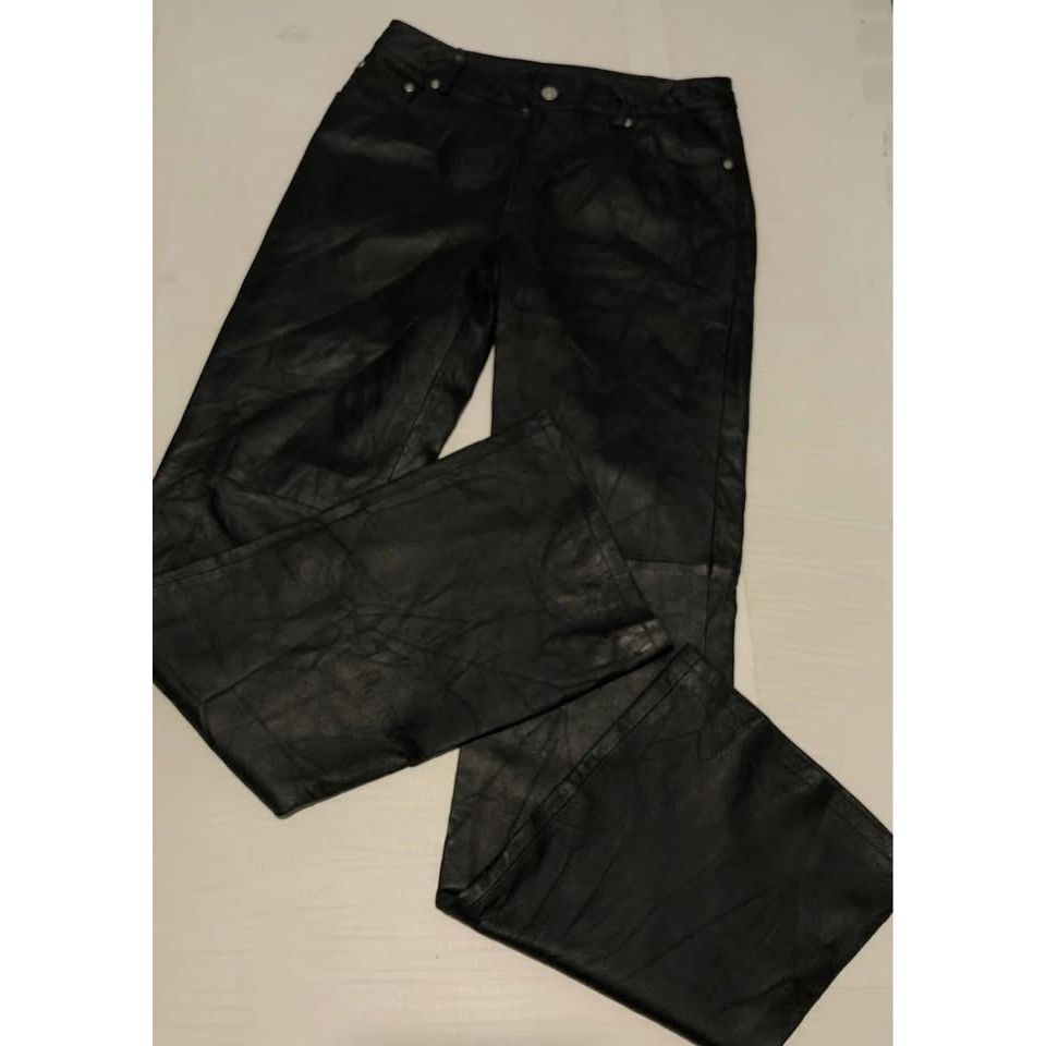 Genuine Leather × Leather Leather Pants Size 6 Tall Women, IN GOOD CONDITION Size 30" / US 8 / IT 44 - 2 Thumbnail