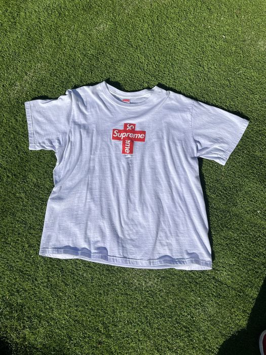 Supreme Supreme cross box logo tee “white” | Grailed