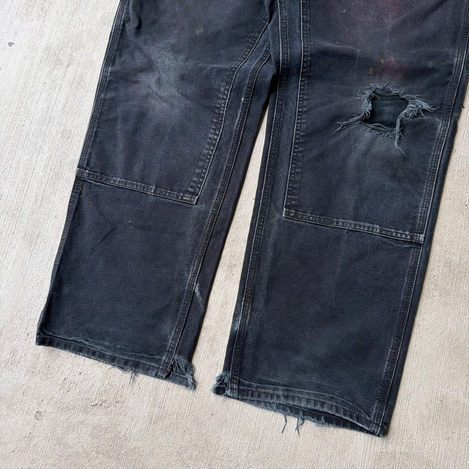 Carhartt × Vintage Vintage Y2K Carhartt black double knee work carpenter pants Size US 37 - 3 Thumbnail