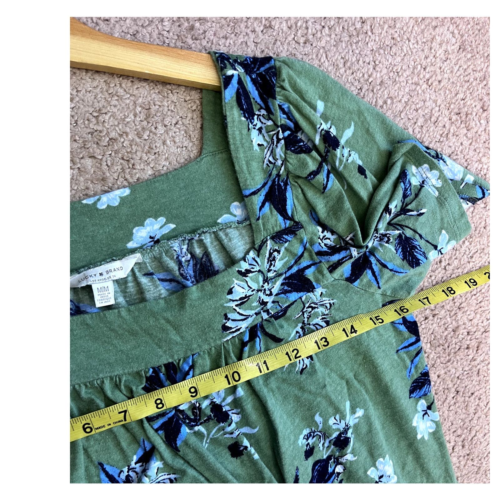 Lucky Brand Women's Green Floral Lucky Brand Blouse M Size M / US 6-8 / IT 42-44 - 4 Thumbnail
