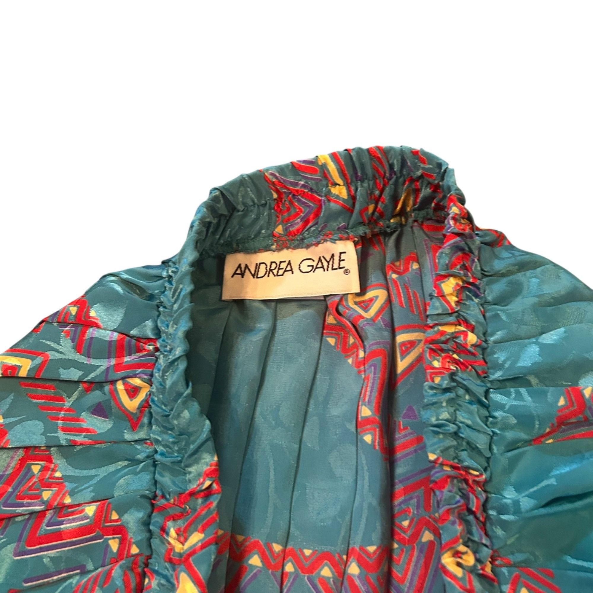 Vintage Vintage Andrea Gayle Novelty Abstract Midi Pleated Retro Ski Size 28" / US 6 / IT 42 - 4 Thumbnail