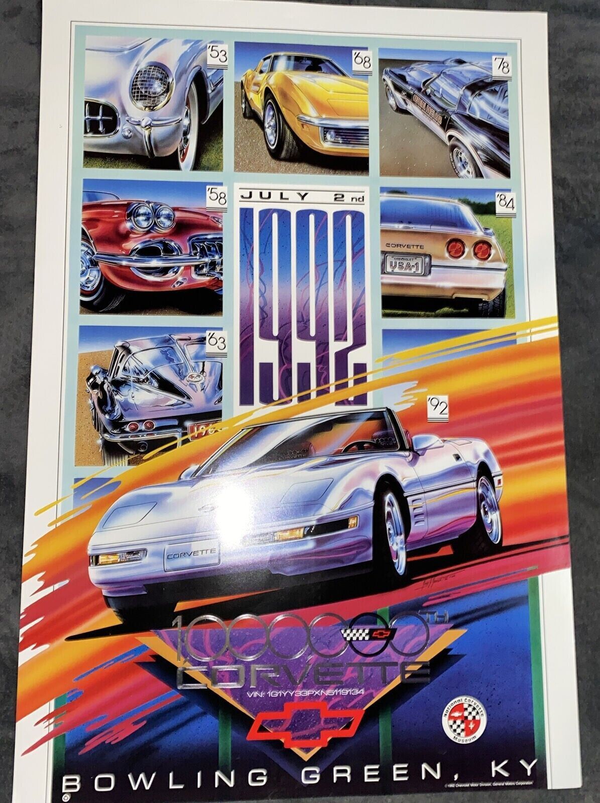 Other Set Vintage 1992 Chevy Motor Corvette Posters 24 X 36 Size ONE SIZE - 4 Thumbnail