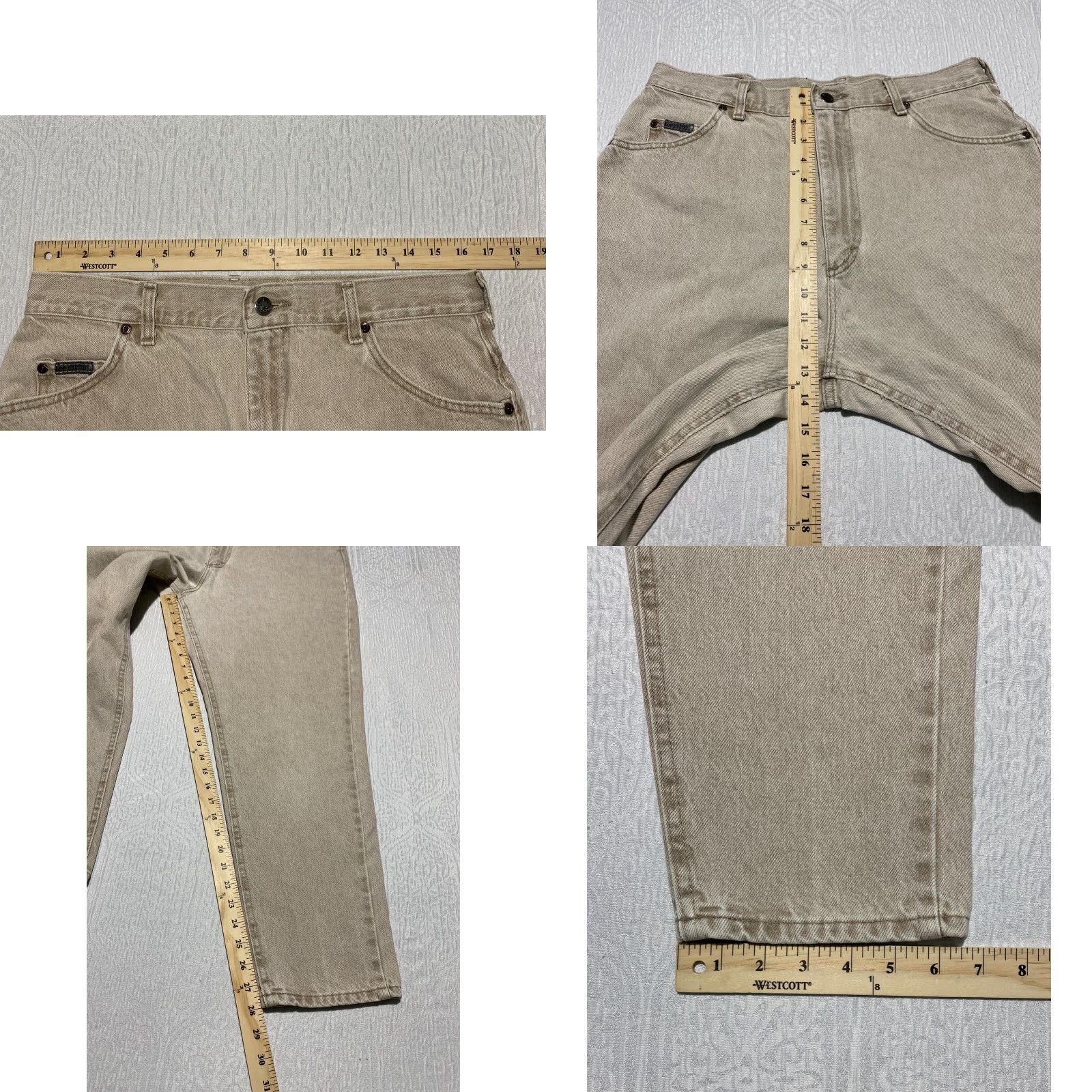 Lee VINTAGE Lee Jeans Womens Size 16 Petite Beige Tapered 28in Inseam Denim 5-Pocket USA Size 38" / US 16 / IT 52 - 8 Thumbnail