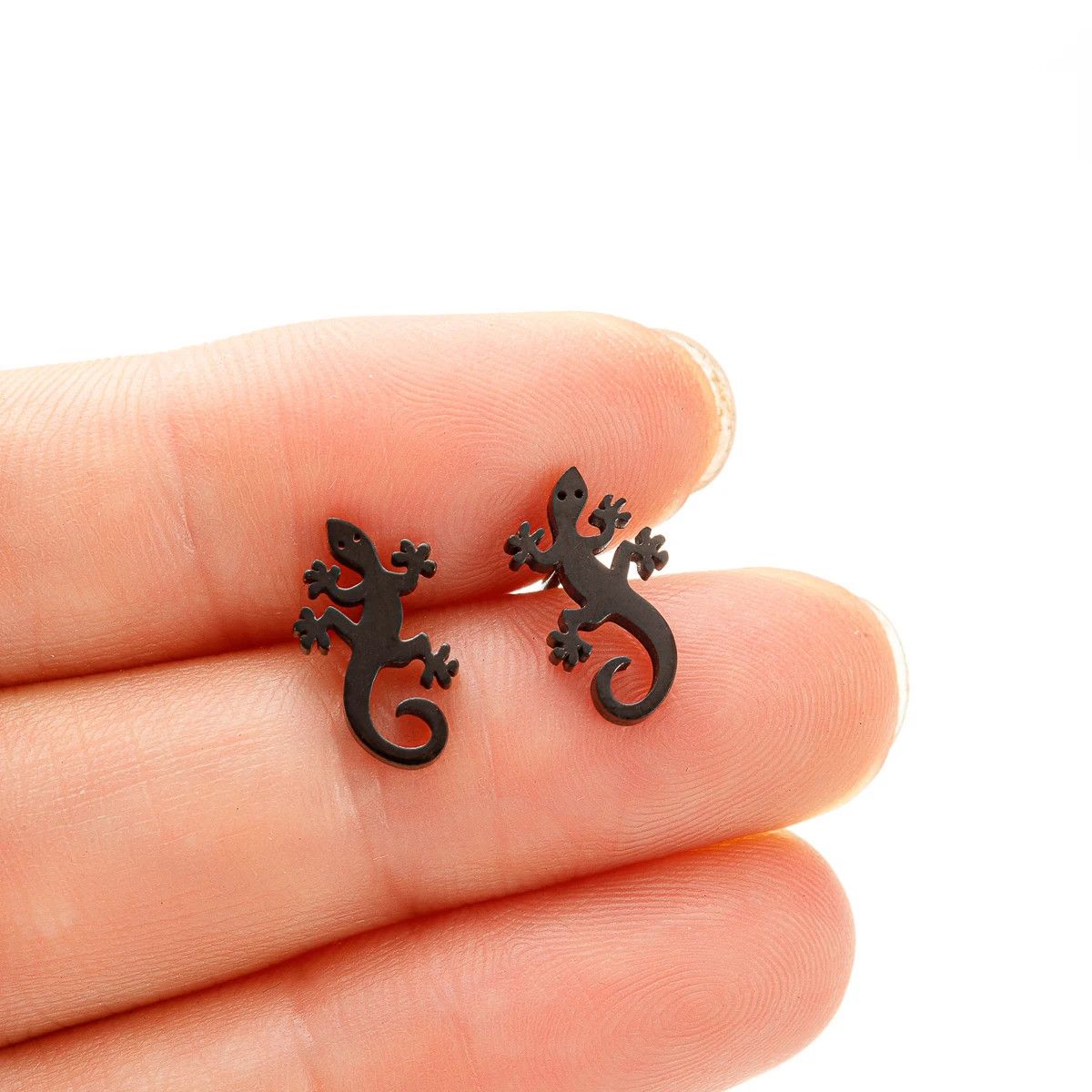 Jewelry Lizard Mini Stud Earrings Charm Earring Gift Size ONE SIZE - 1 Preview