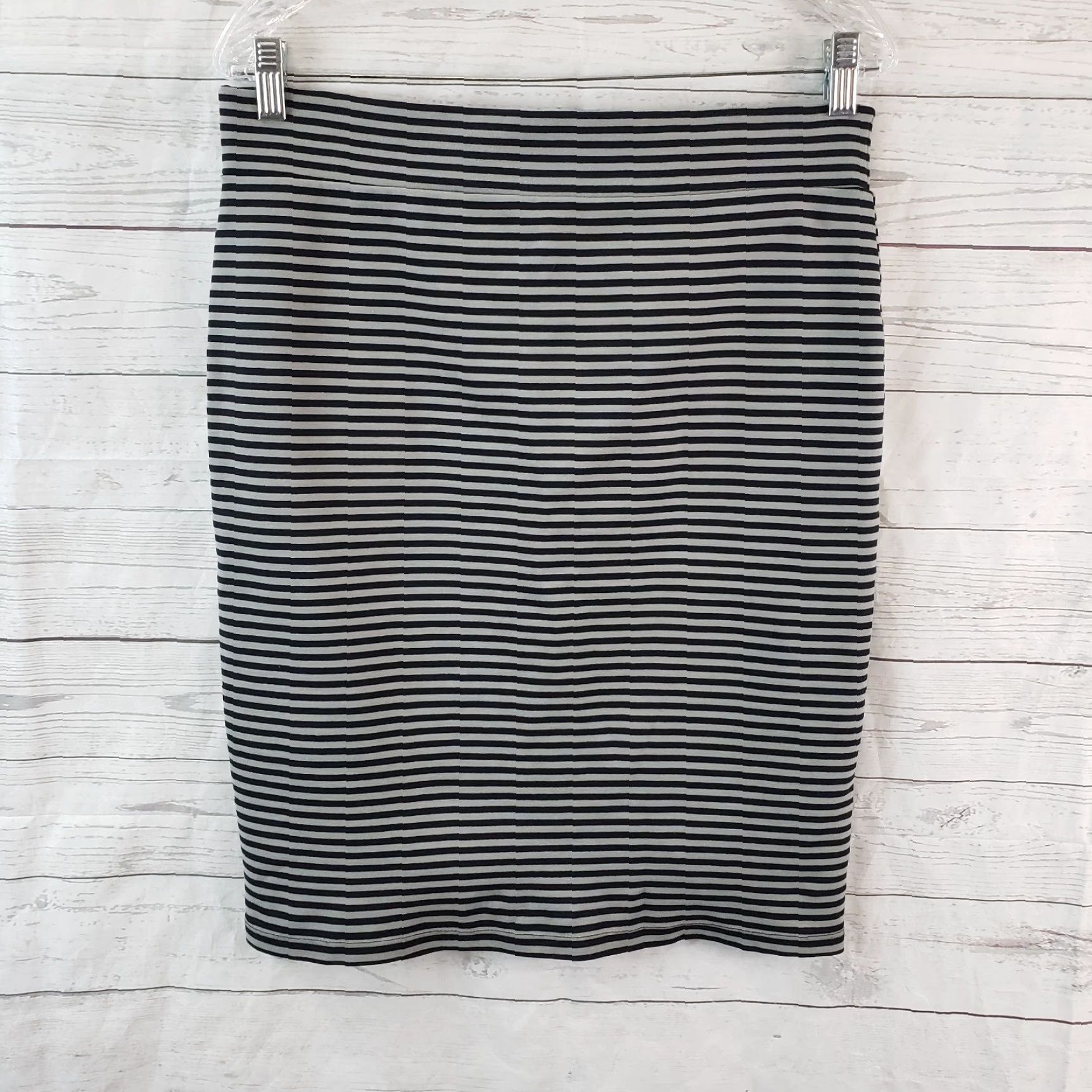 Toad&Co Toad&Co Womens Pencil Skirt Sz Medium Black Gray Stripe Tencel Blend Pull On Size 32" / US 10 / IT 46 - 3 Thumbnail