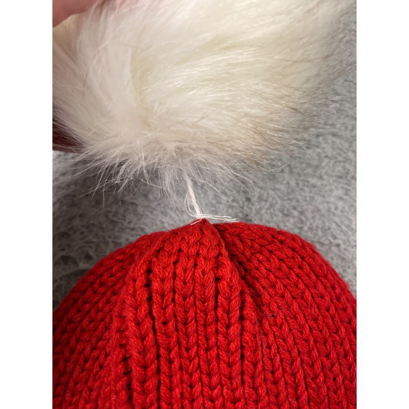 Doublet La Hearts Beanie Toque Womens One Size Red Knit Faux Fur Pom Ski Seasonal Beanie Adult Women Red La Hearts Winter Hats Size ONE SIZE - 3 Thumbnail