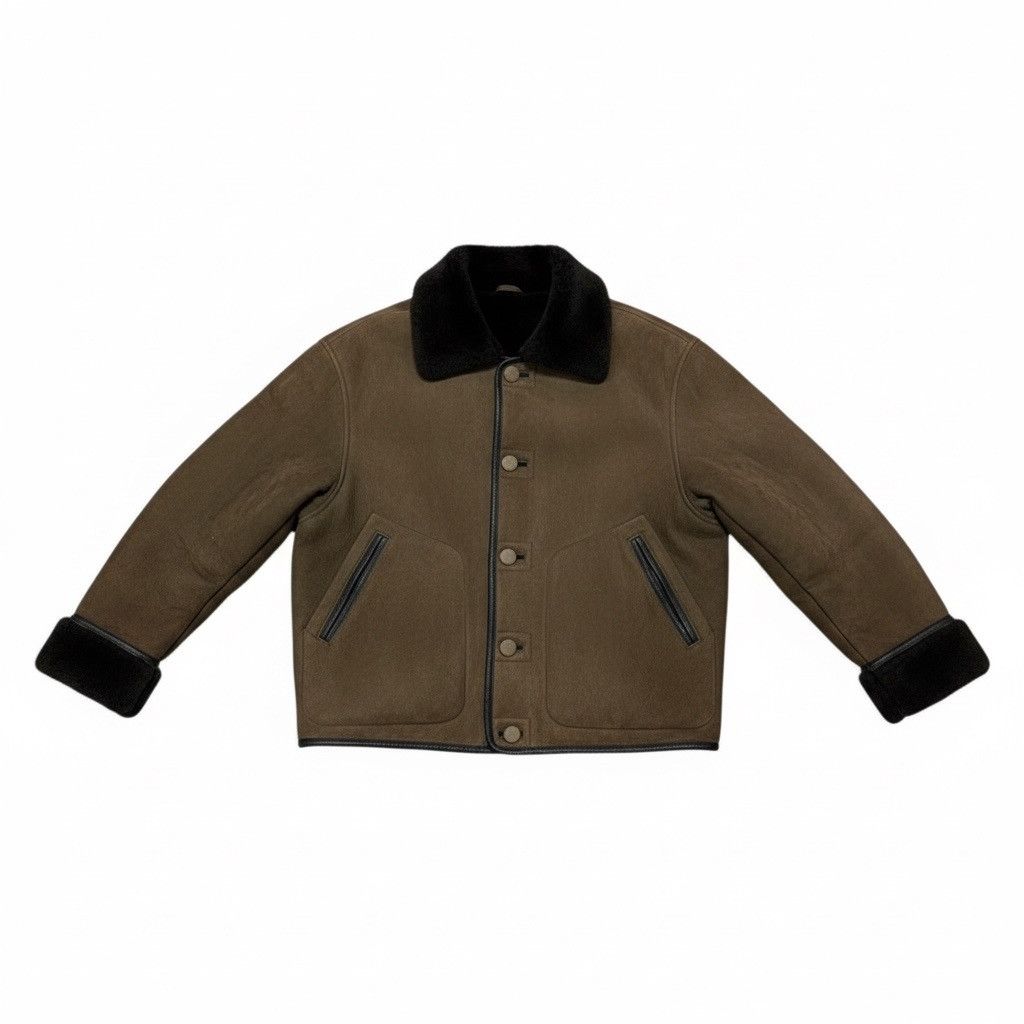 Leather Vintage Brown Suede Sheepskin Leather Shearling Jacket Size US M / EU 48-50 / 2 - 1 Thumbnail