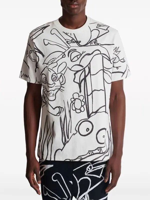 Balmain o1s1wg110126 X Disney Graphic Print T-Shirt in White Size US M / EU 48-50 / 2 - 5 Thumbnail