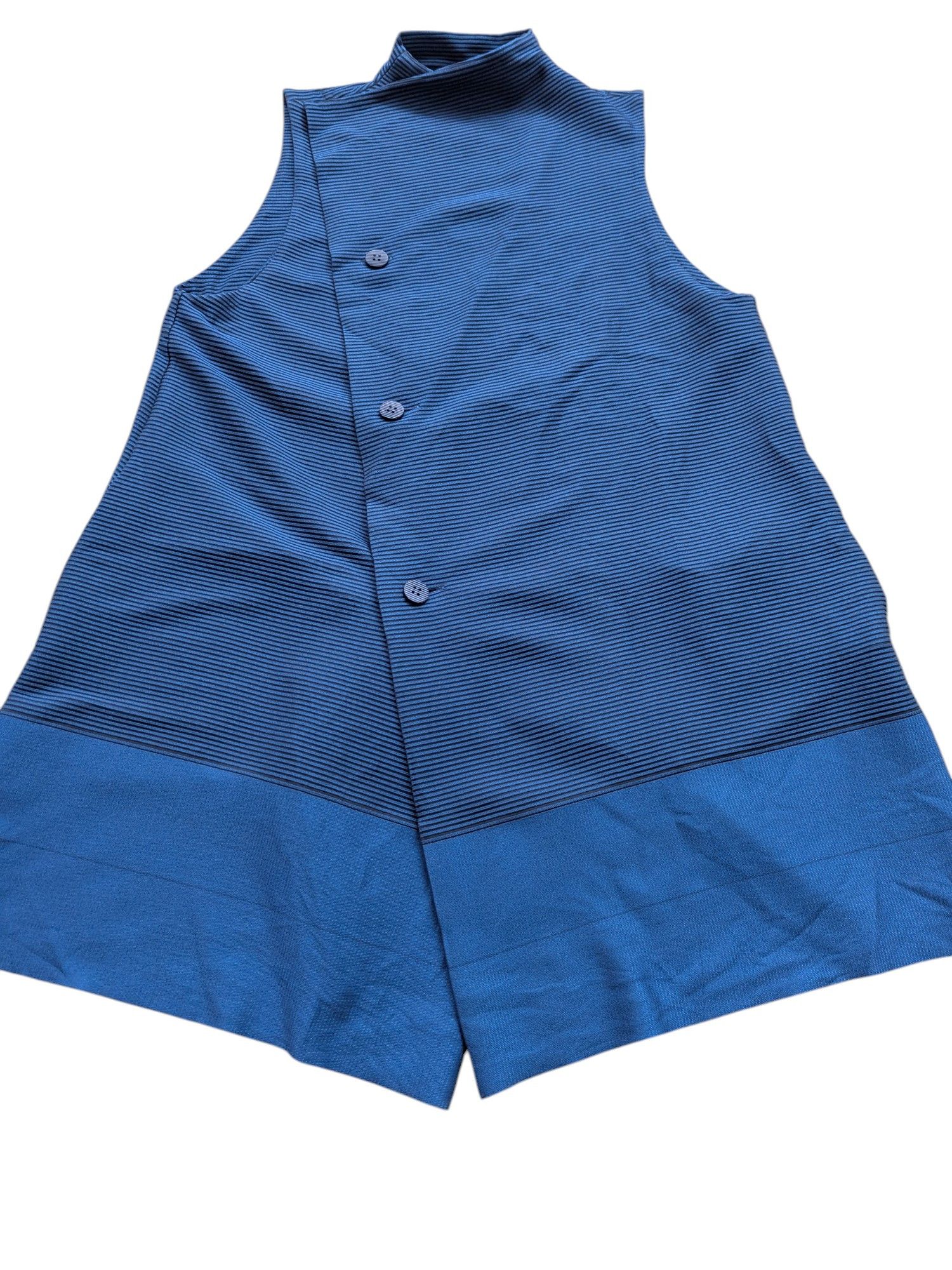 Designer × Issey Miyake Vintage Issey Miyake Sleeveless Blouse Striped Size M / US 6-8 / IT 42-44 - 5 Thumbnail