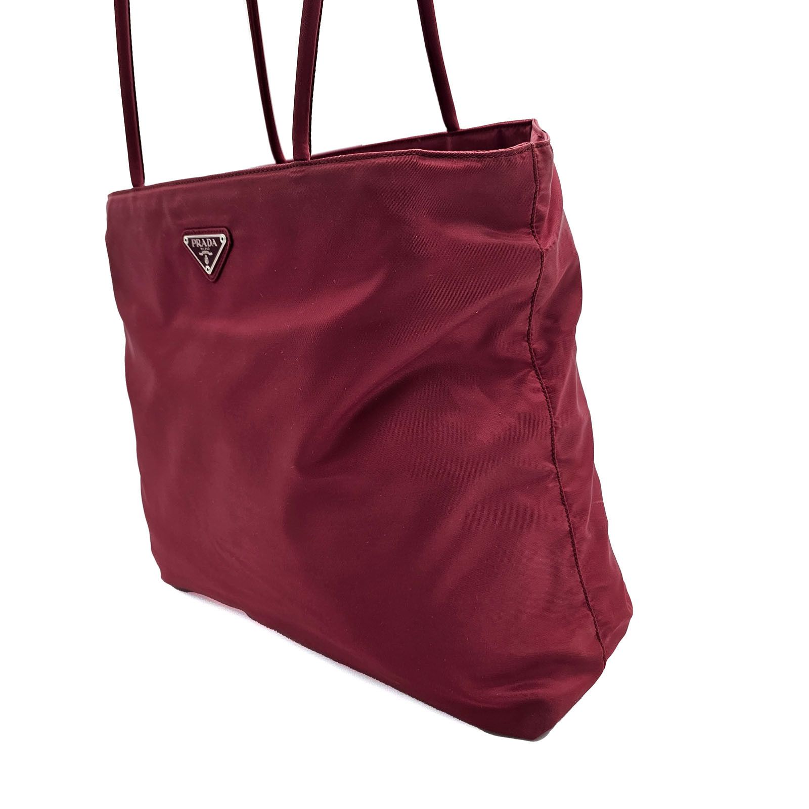 Prada Prada Tessuto Deep Red Burgundy Nylon Shopping Tote Size ONE SIZE - 6 Thumbnail