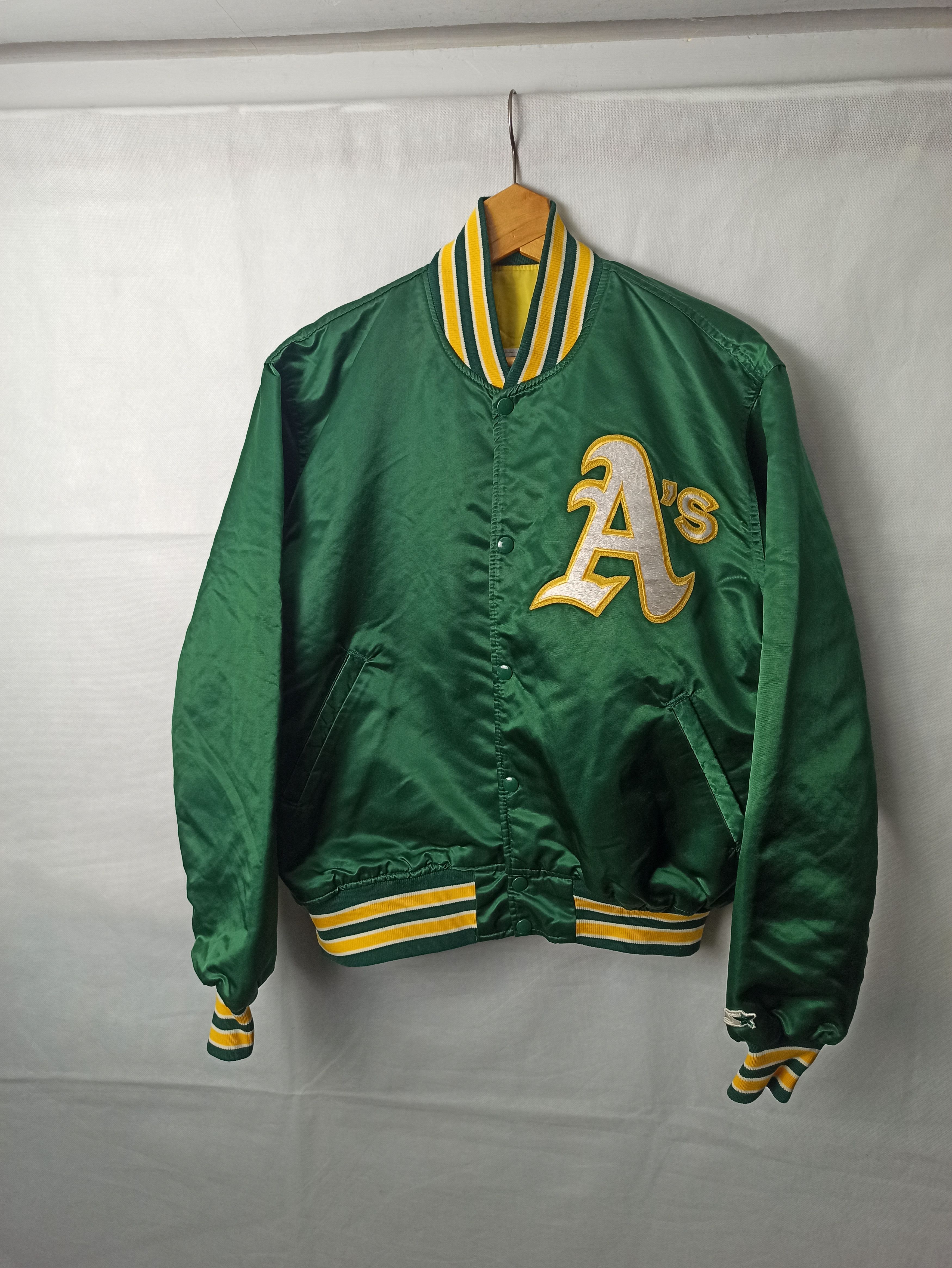 image of Oakland Athletics Starter Bomber Jacket Vintage 80's in Green, Men's (Size Large)