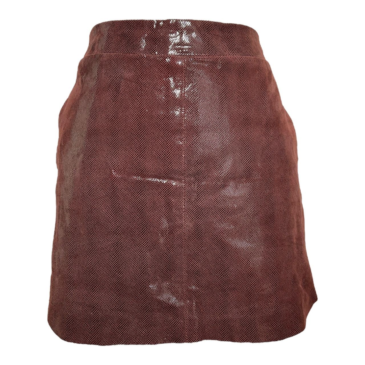 Karina Grimaldi KARINA GRIMALDI Burgundy Lamb Leather Mini Skirt Size S Size 26" / US 2 / IT 38 - 3 Thumbnail