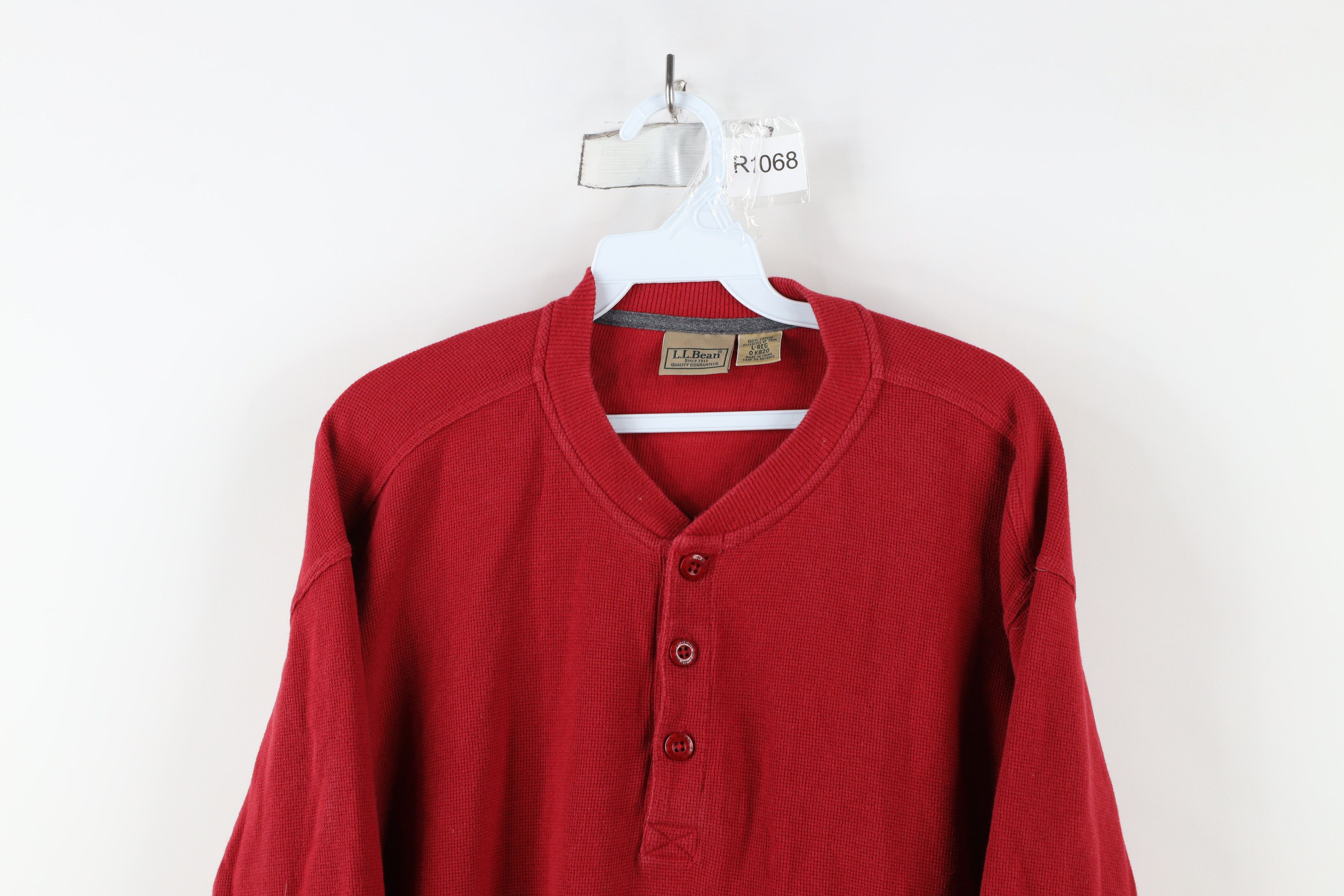 L.L. Bean × Vintage Vintage LL Bean Waffle Knit Long Sleeve Henley T-Shirt Size US L / EU 52-54 / 3 - 2 Thumbnail